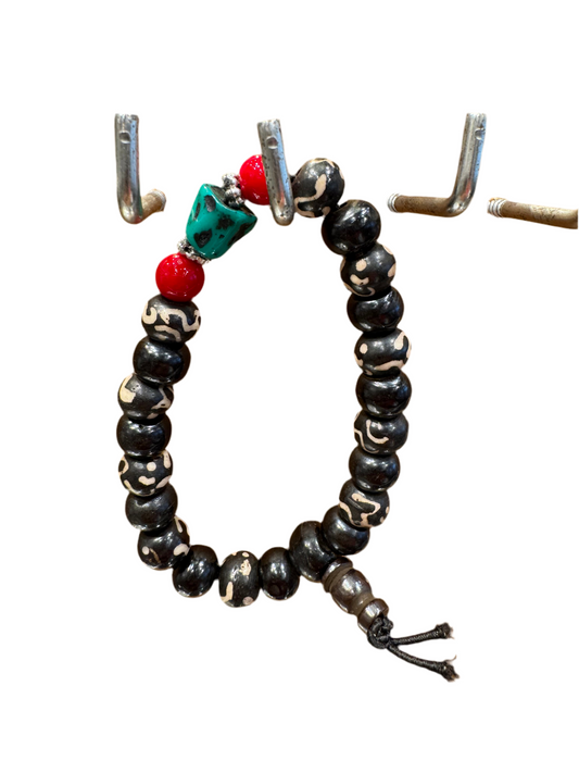 Beaded Prayer Bracelet Om Turquoise