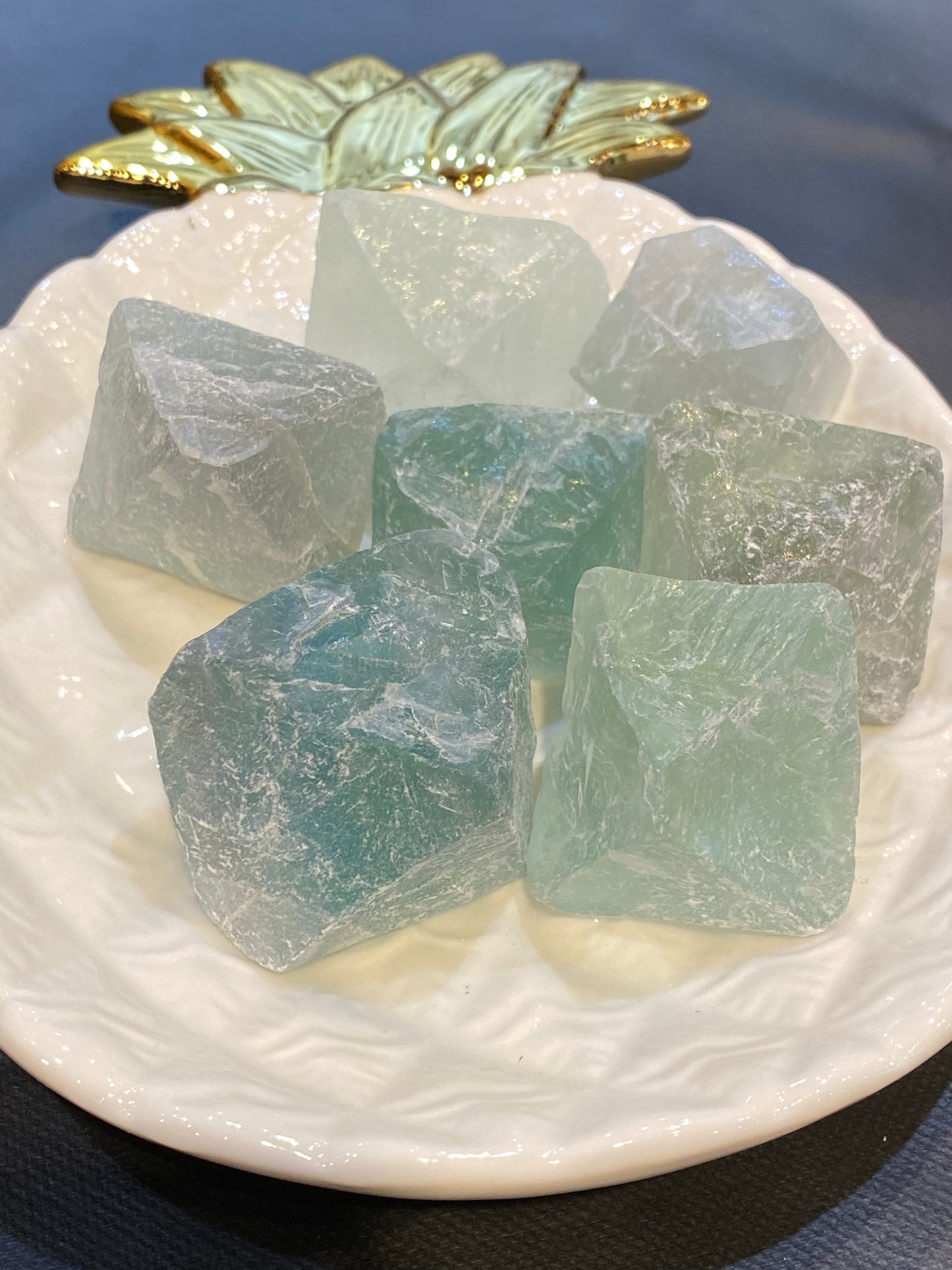 Large Natural Raw Fluorite Octahedron 1pc