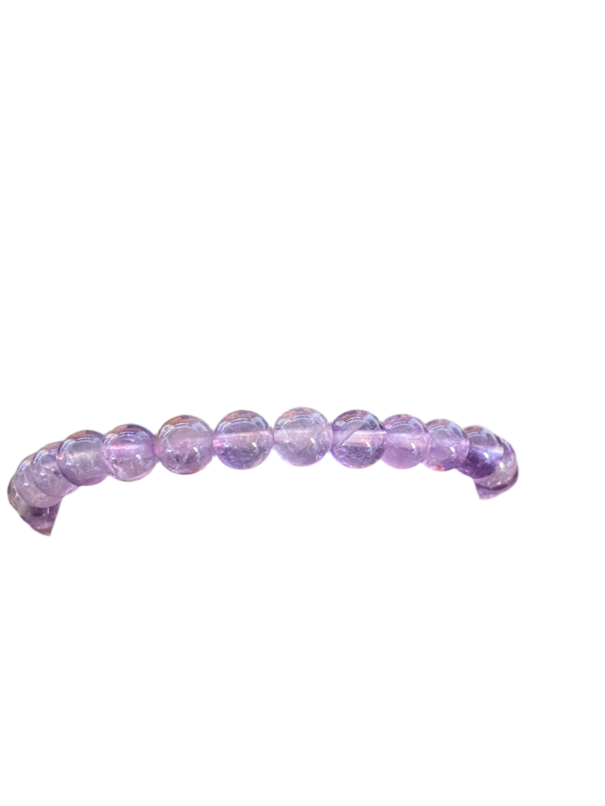 Amethyst Round Polished Beaded String Bracelet 6mm