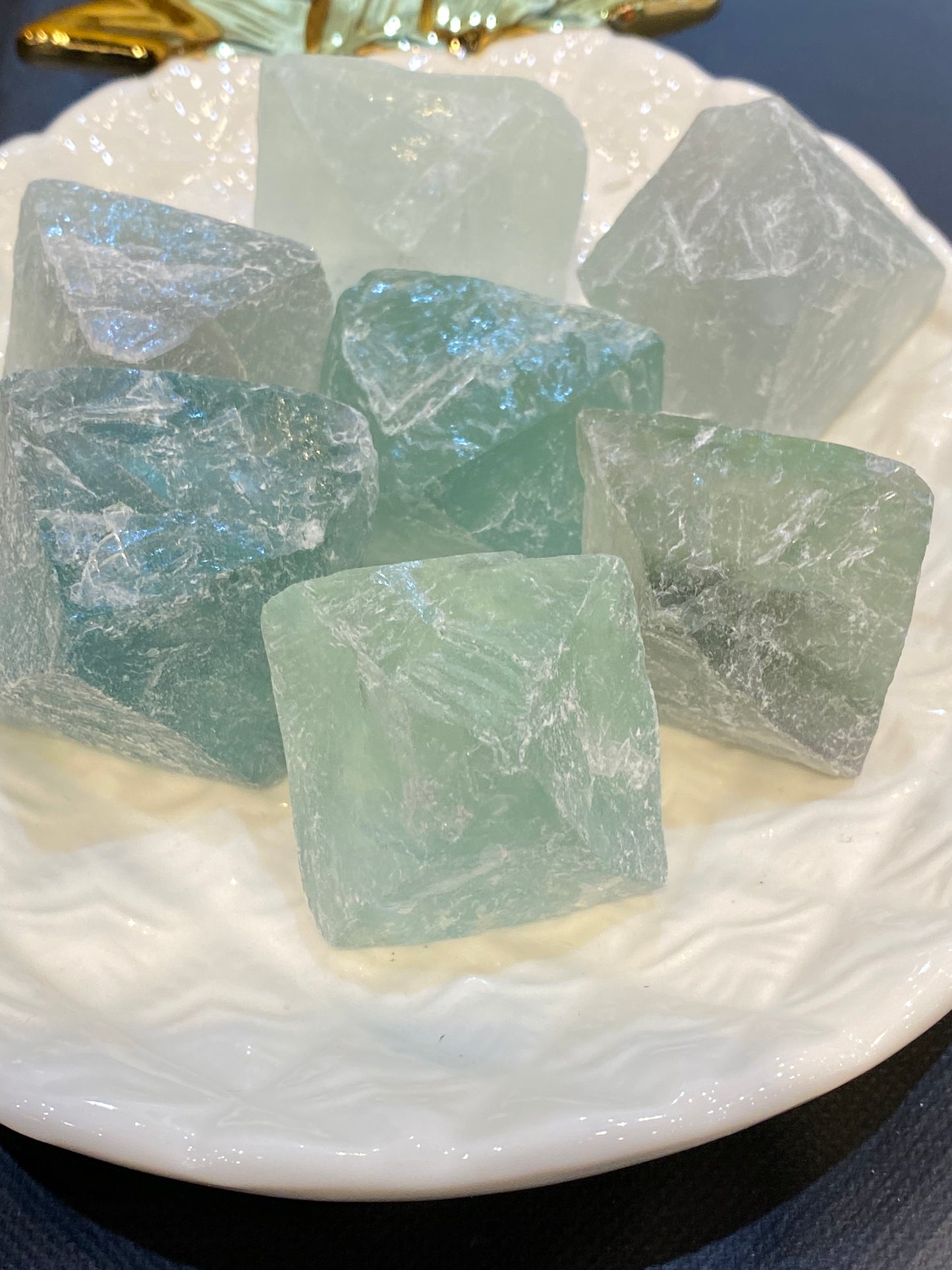 Large Natural Raw Fluorite Octahedron 1pc