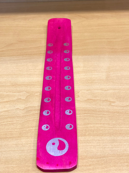 Wooden Incense Stick Holder Yin Yang (Fuchsia)