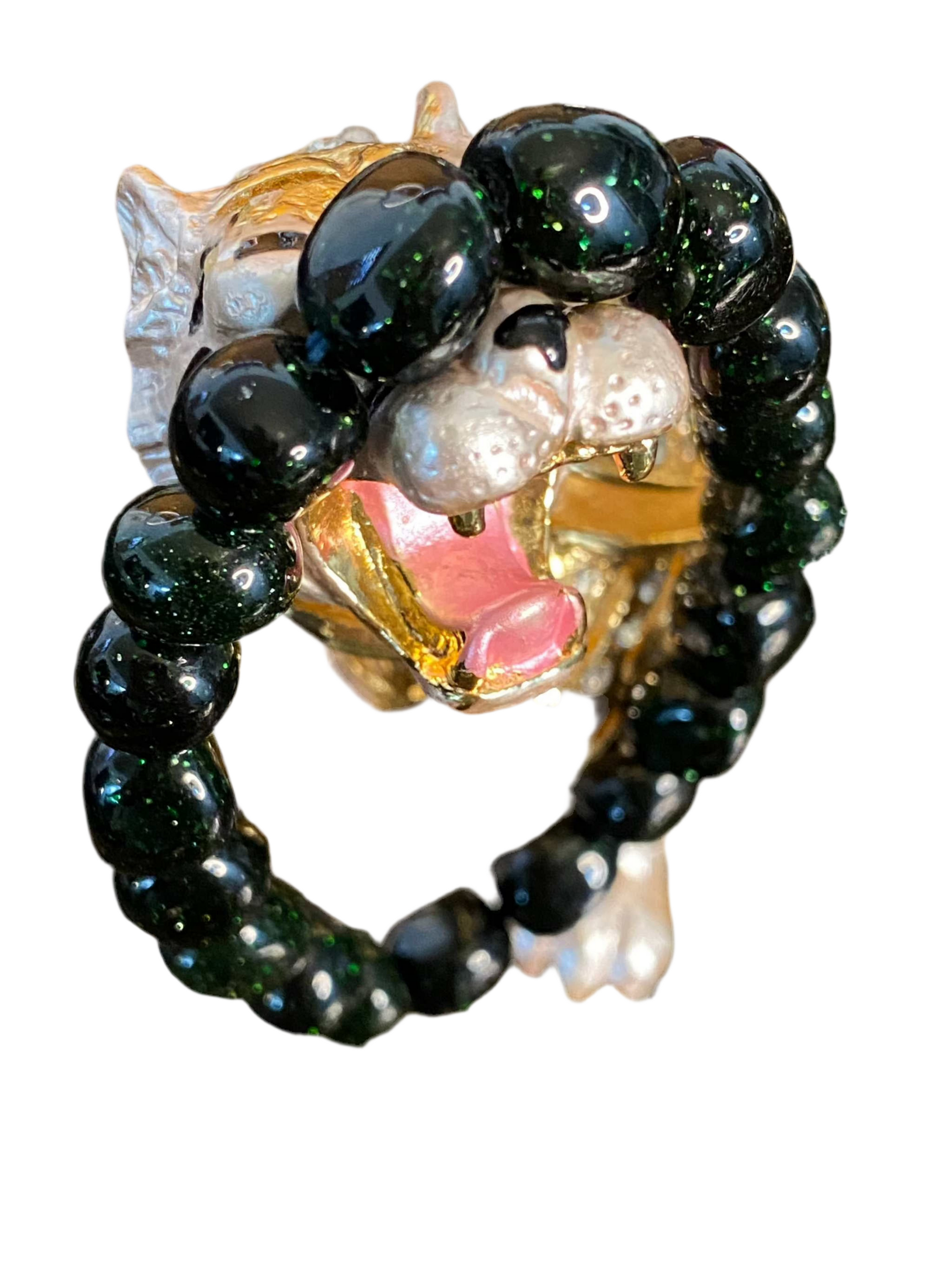 Green Goldstone Beaded String Bracelet