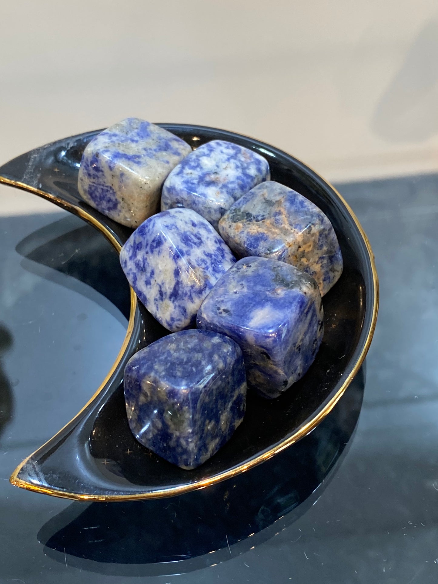 Sunset Sodalite Cubed Polished Tumbled Stone 1pc