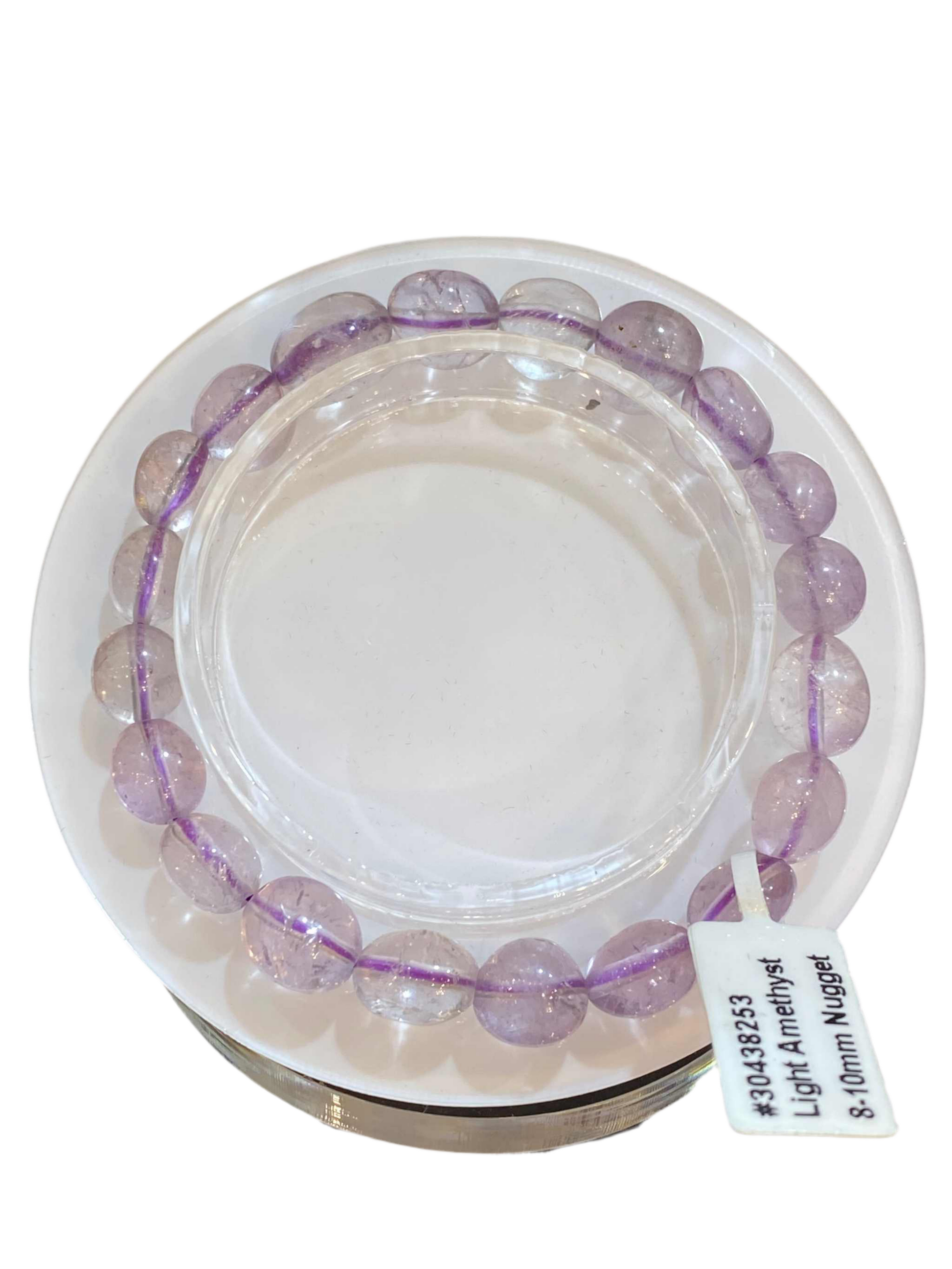 Amethyst Light Nugget Bracelet free-form bead stretch