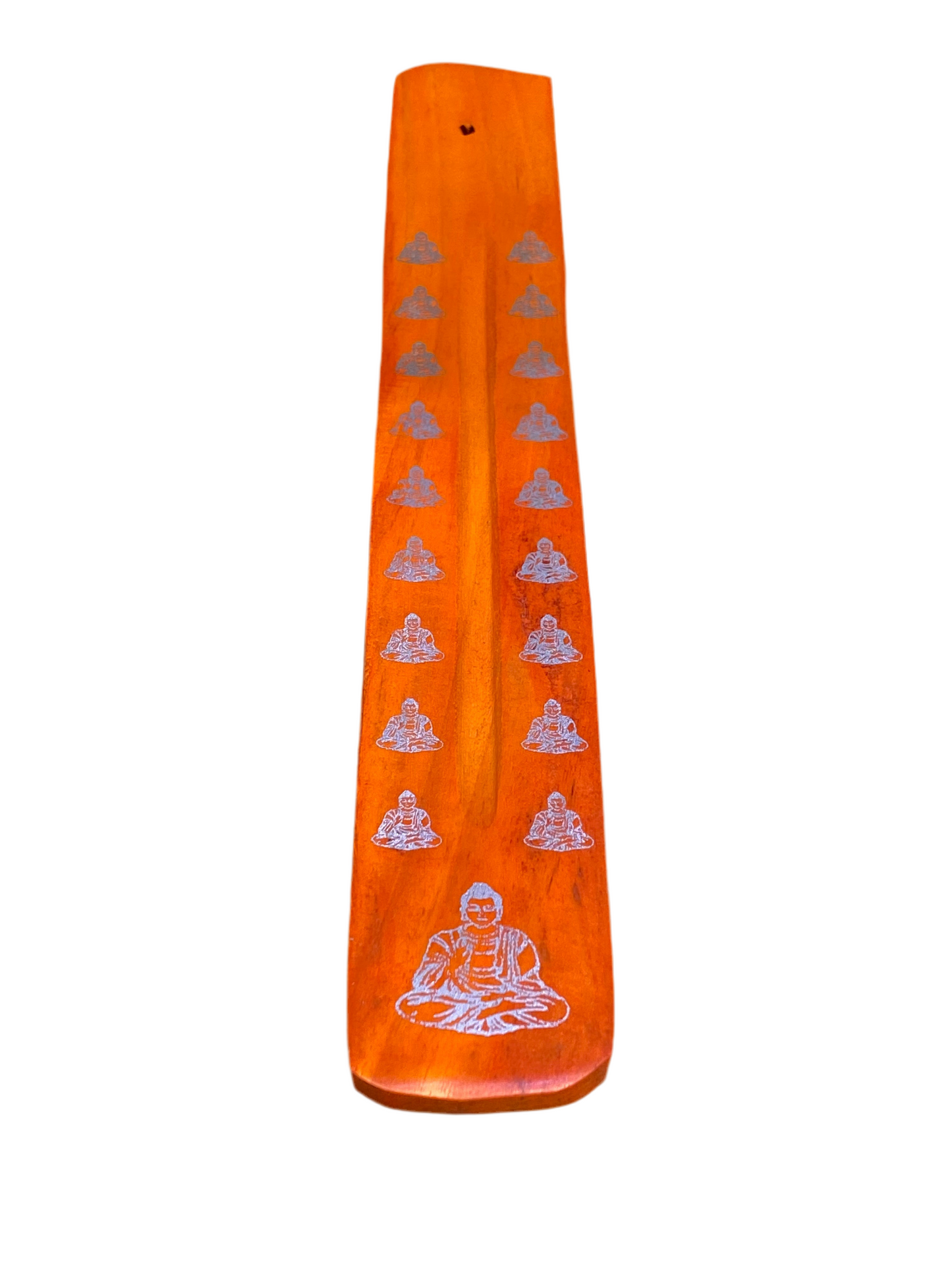 Wooden Incense Stick Holder Buddha Orange