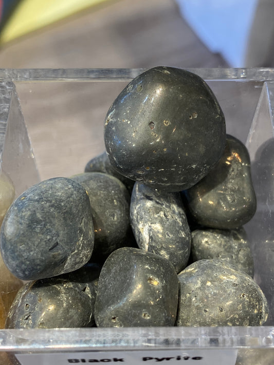 Black Pyrite Tumbled Stone 1pc