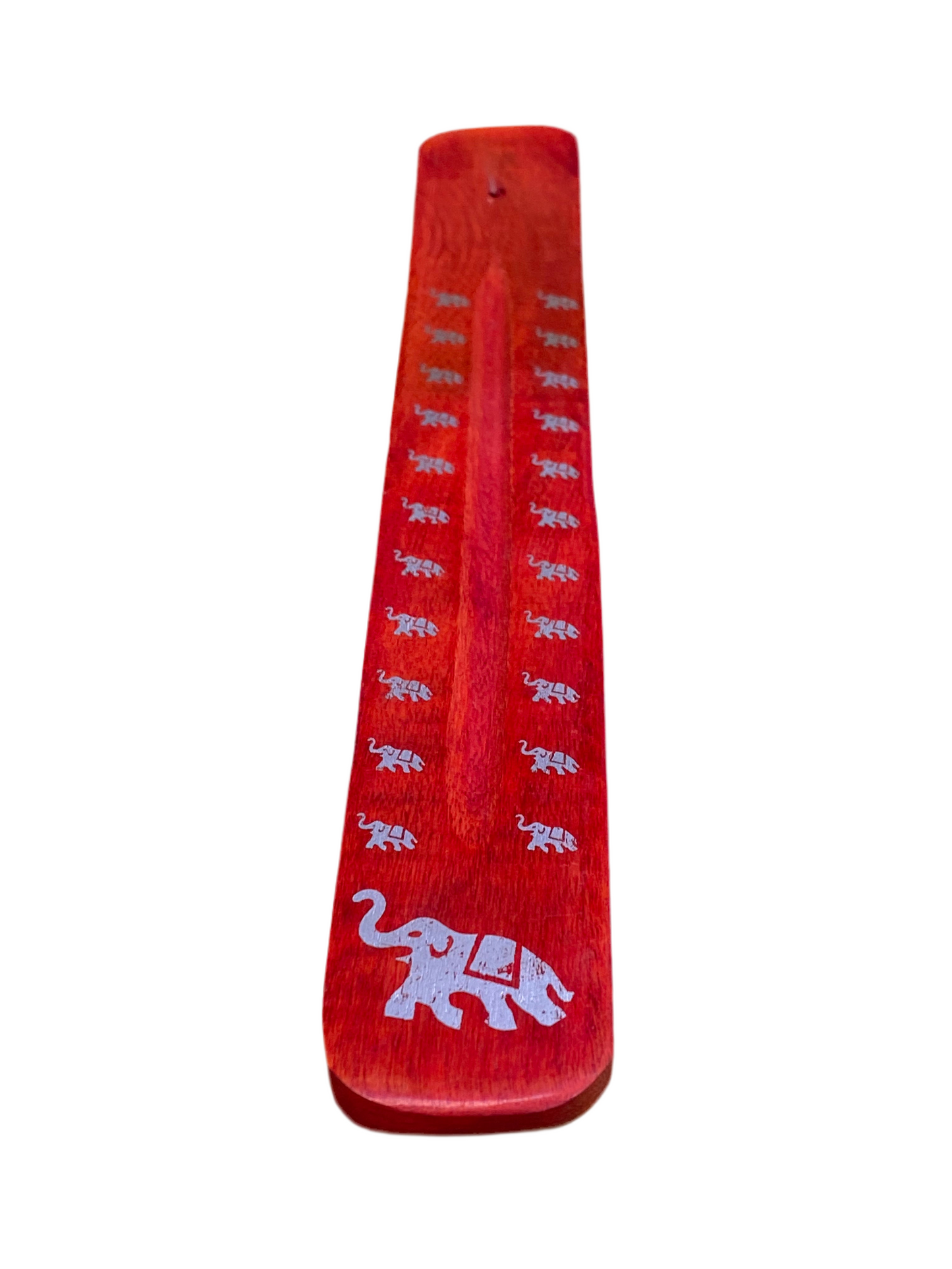 Wooden Incense Stick Holder Elephant Red