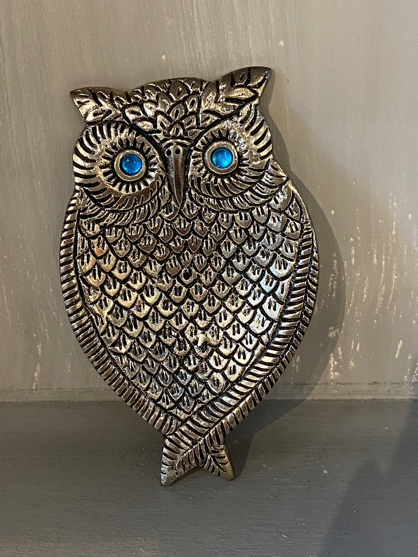Silver Owl Aluminum Incense Burner