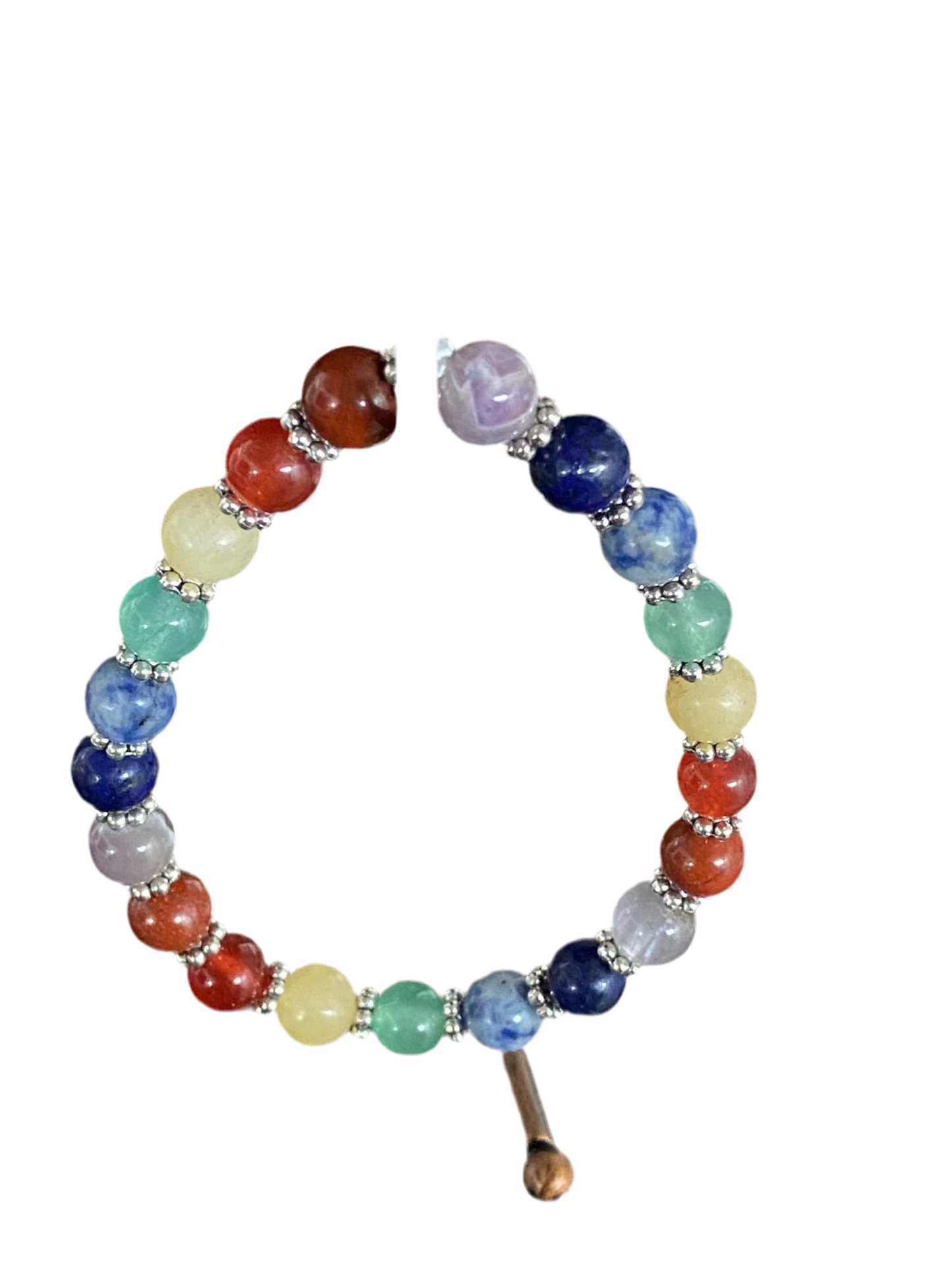 Multicolored Seven Chakra Gemstone Bracelet