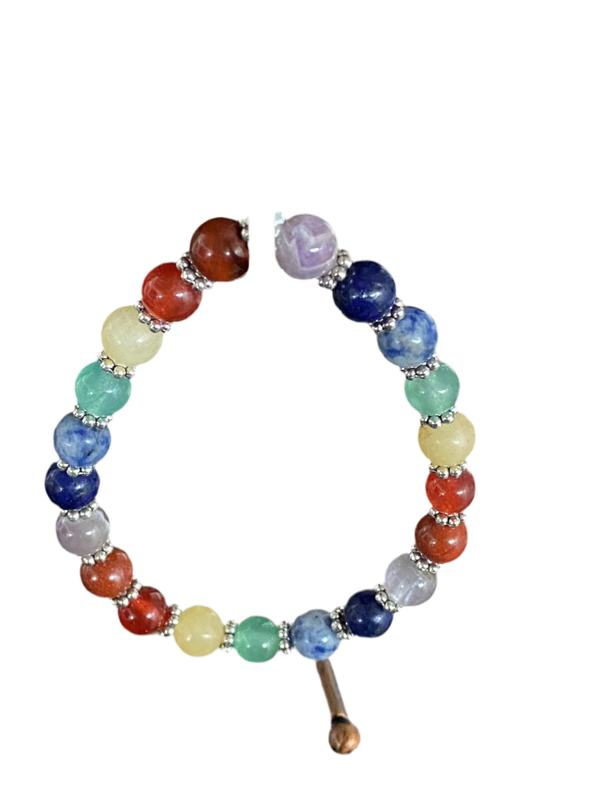 Multicolored Seven Chakra Gemstone Bracelet