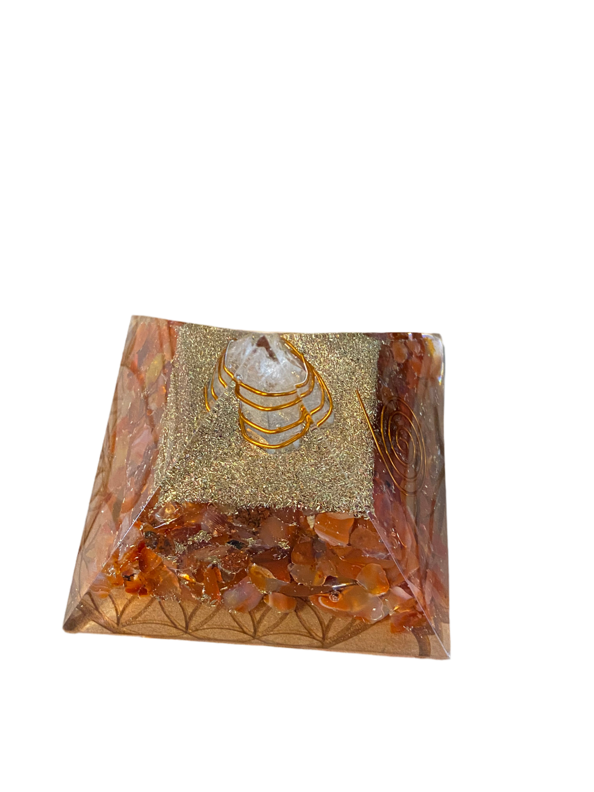 Carnelian Orgonite Pyramid