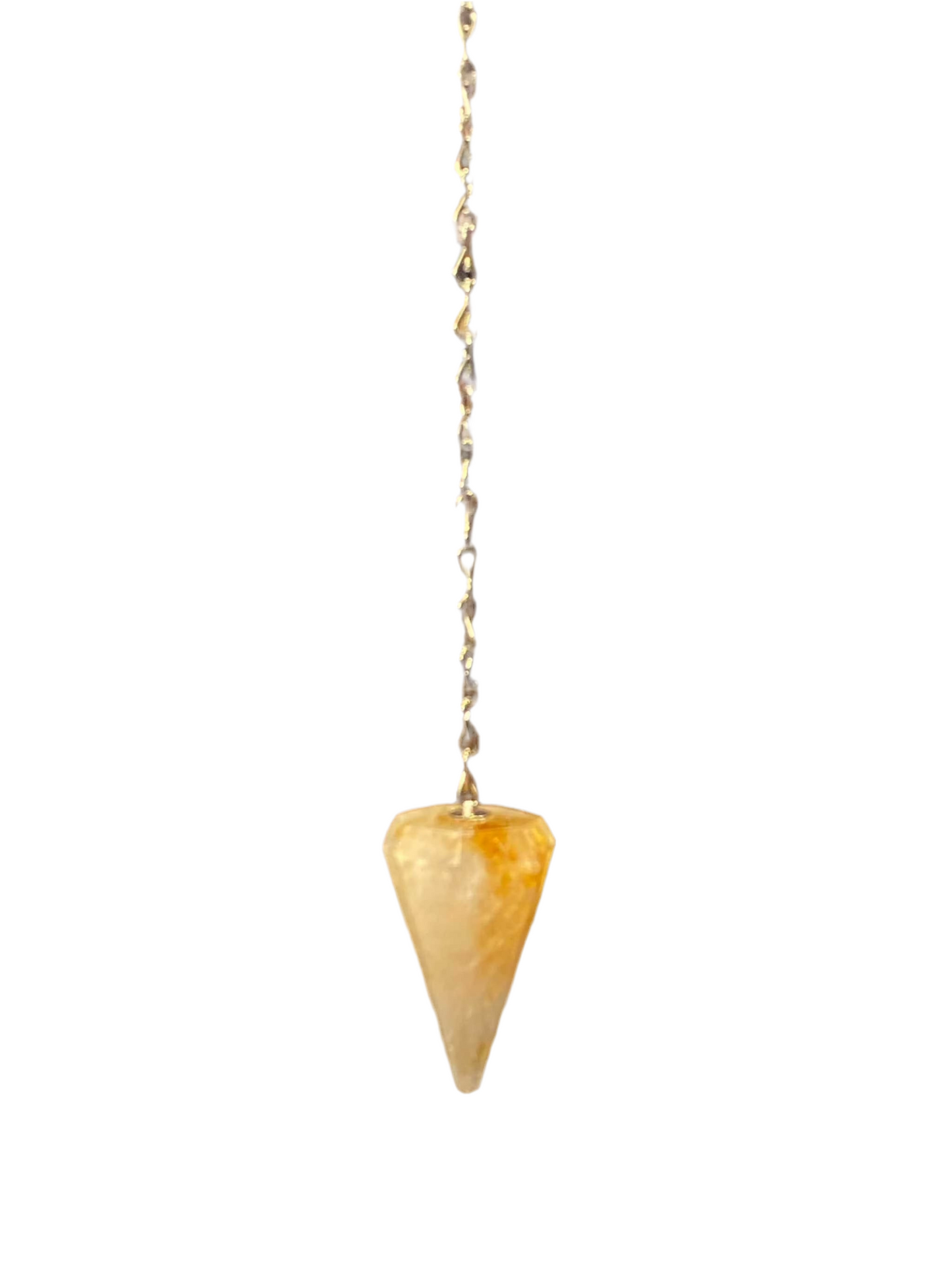 Citrine Pendulum with golden crystal for spiritual guidance and energy healing.