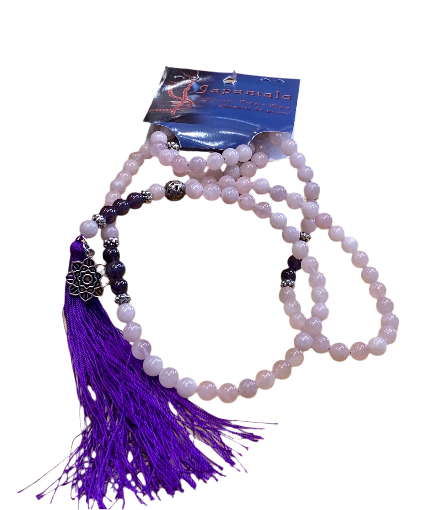 Rose Quartz and Amethyst Prayer Mala
