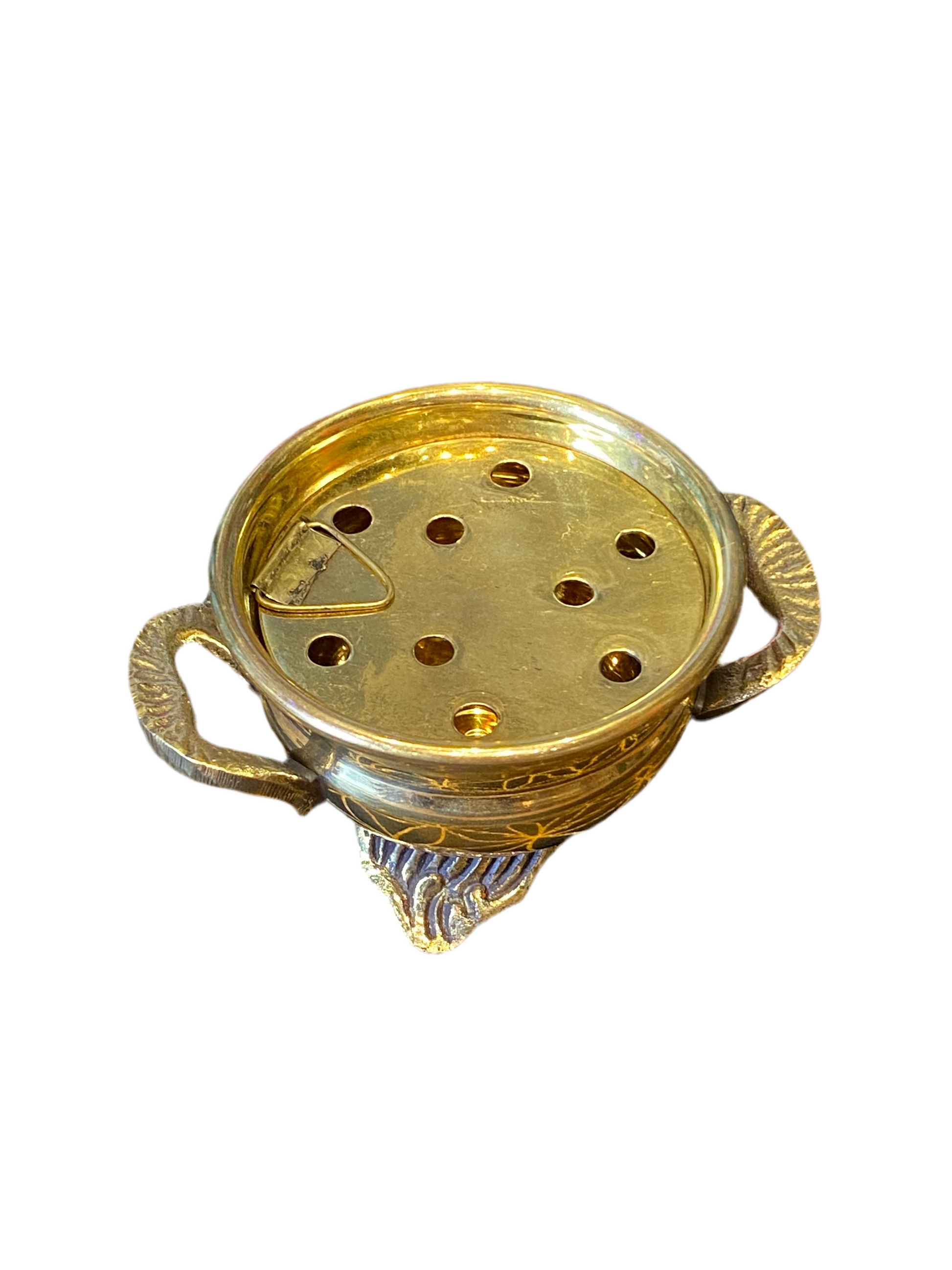 Gold Painted Brass Cauldron