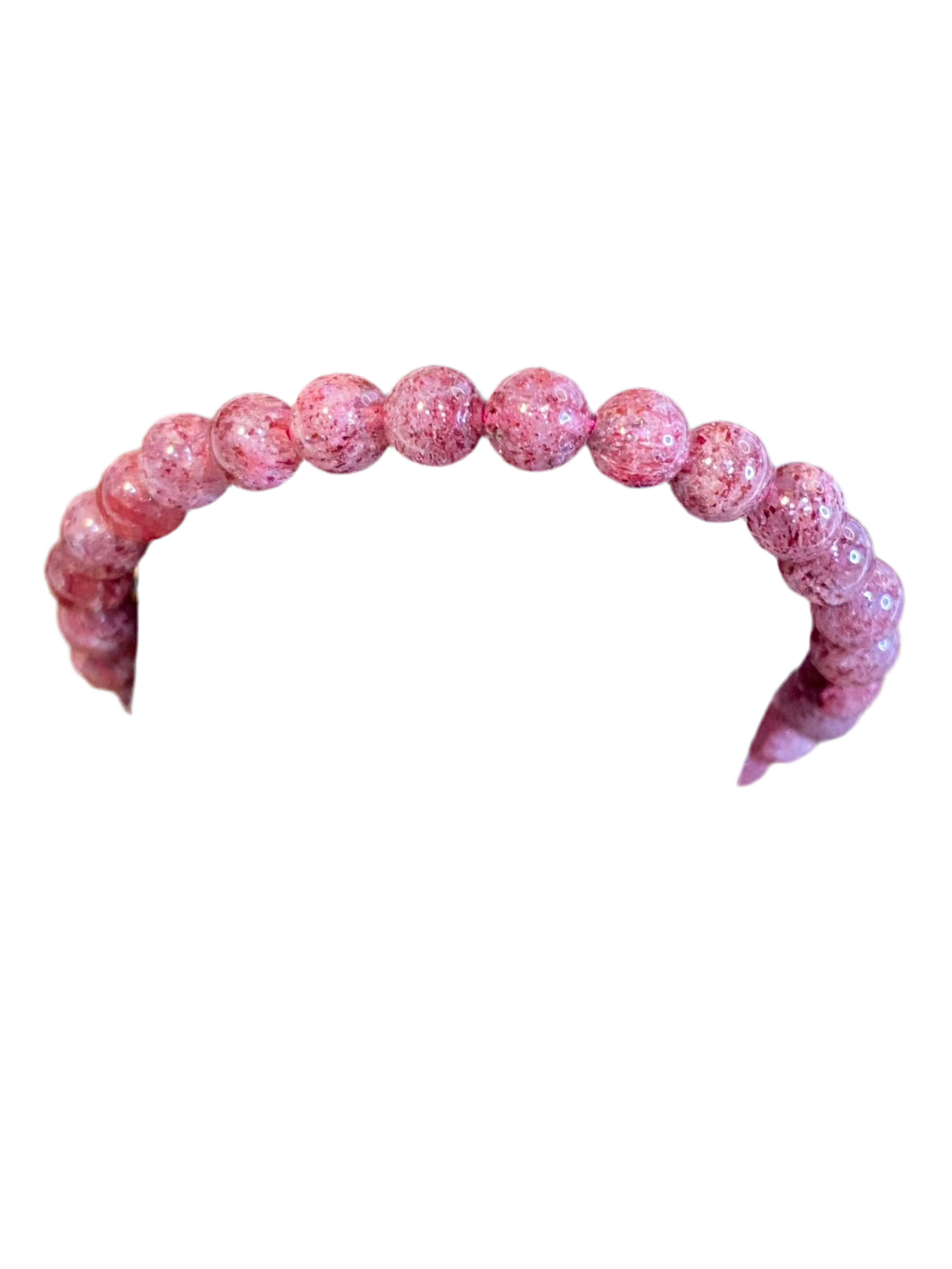 Strawberry Quartz Beaded String Bracelet
