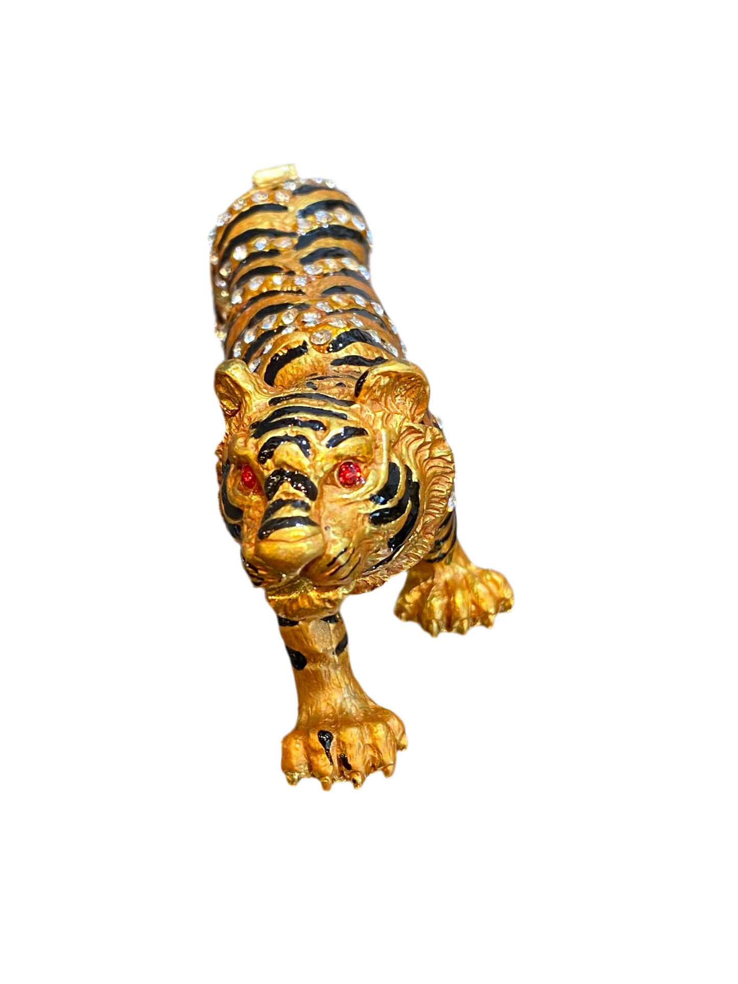 Tiger Bejeweled Trinket Golden