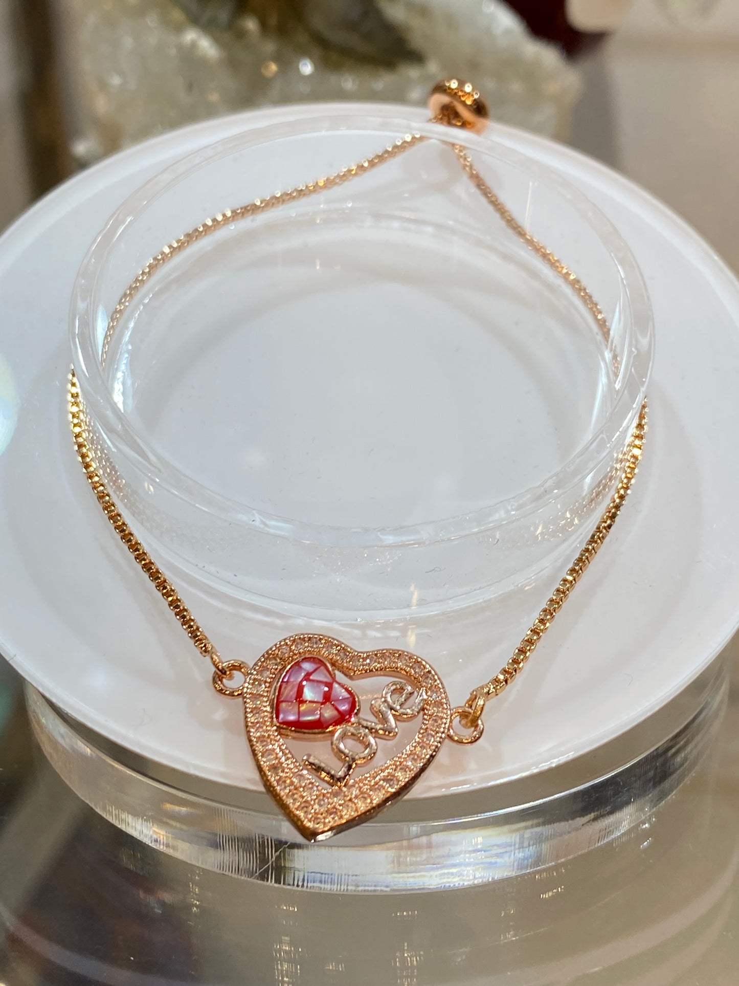 Fashion Jewelry Dainty Rose Gold Color Love Bracelet
