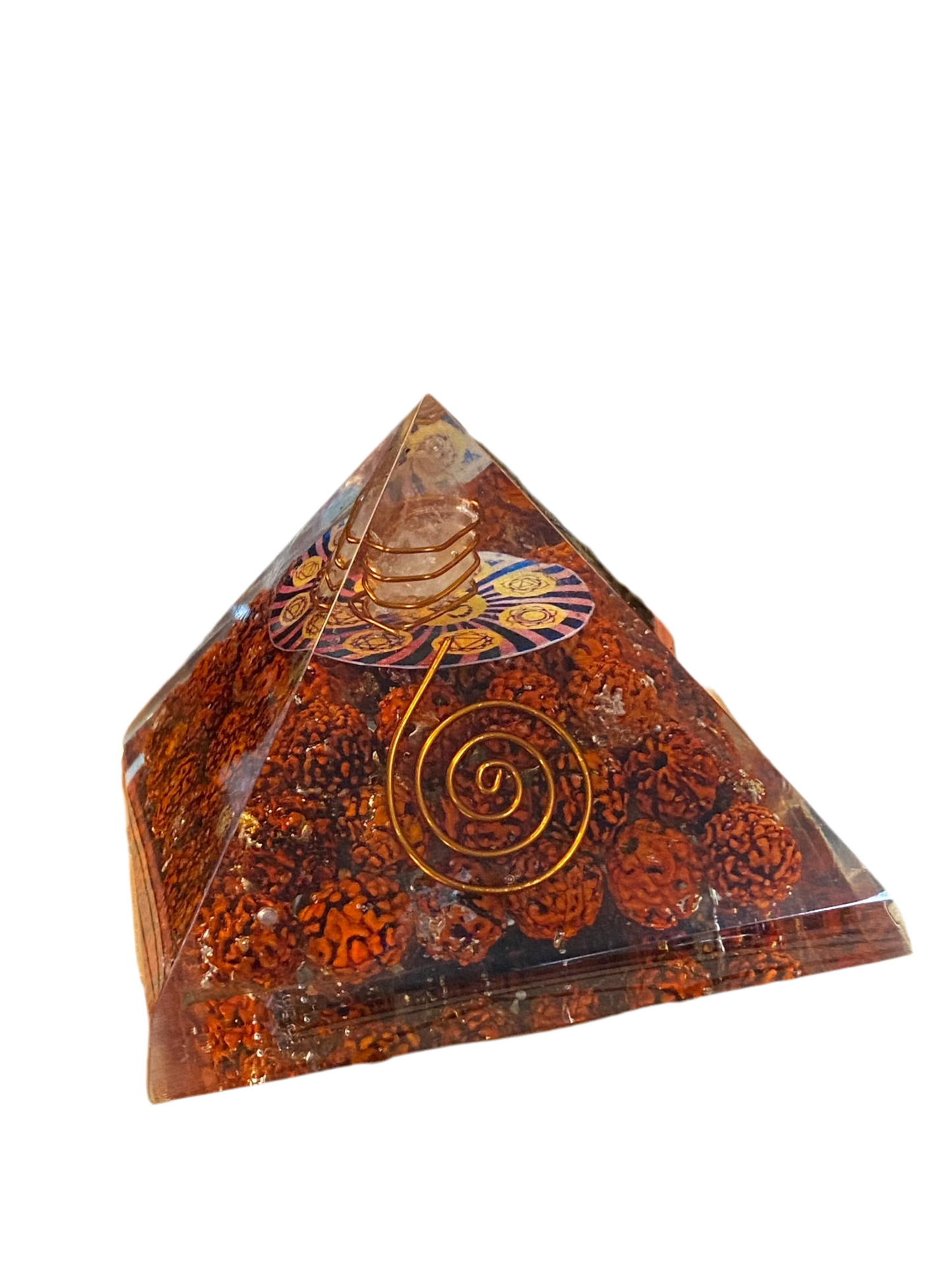 Rudraksha Seeds Orgonite Pyramid Om Talisman