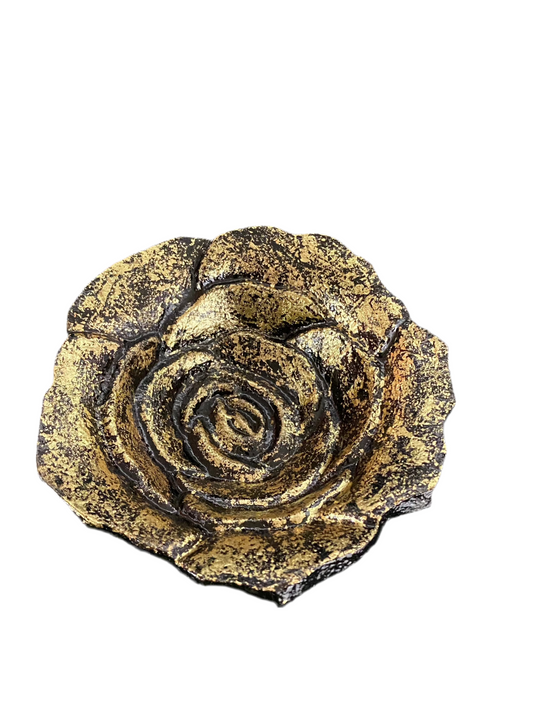 Cast Iron Rose Petal Smudge Tray with elegant rose design for spiritual rituals.