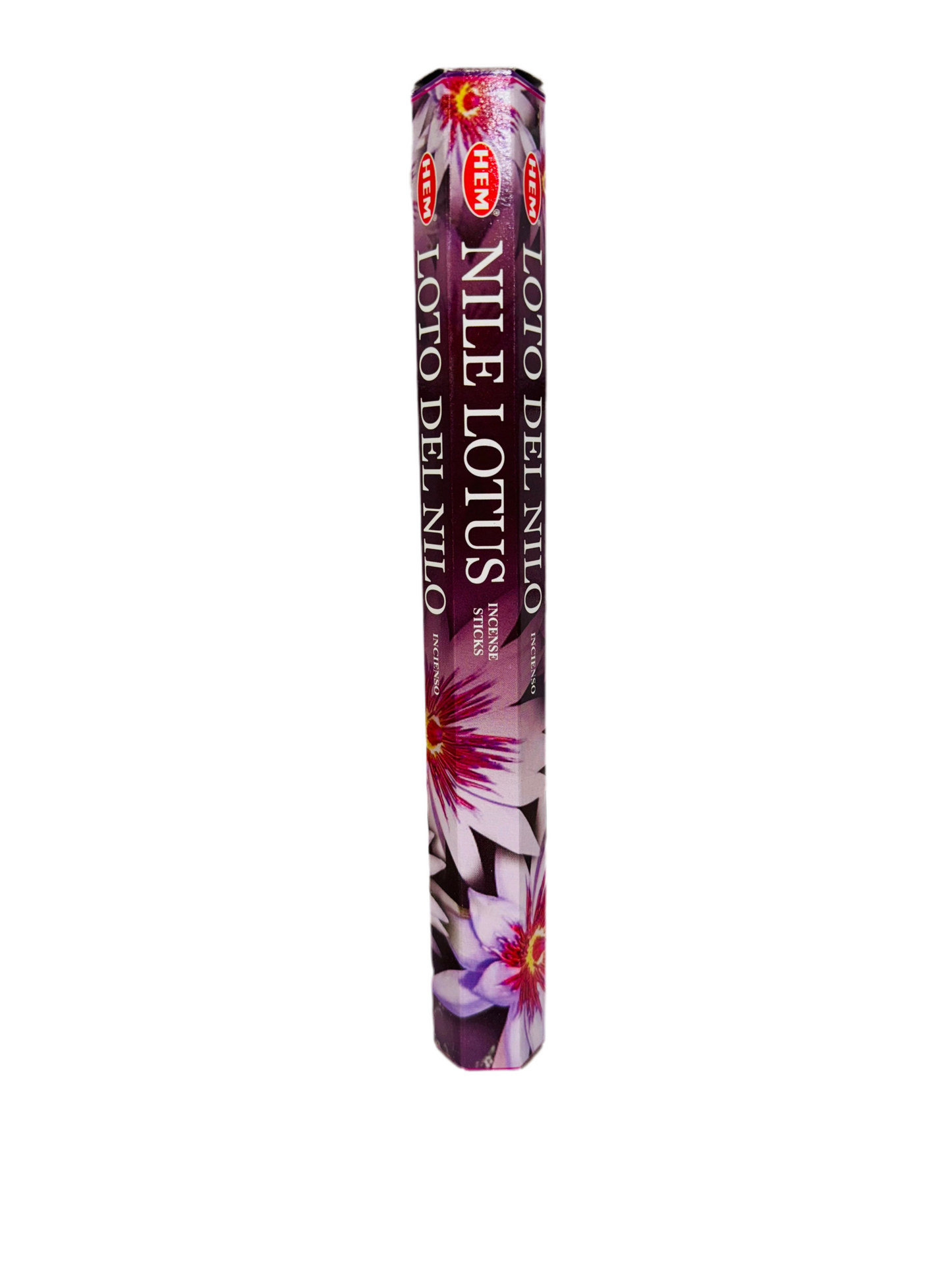 HEM Nile Lotus Incense package with floral design, offering calming aroma for meditation and relaxation.