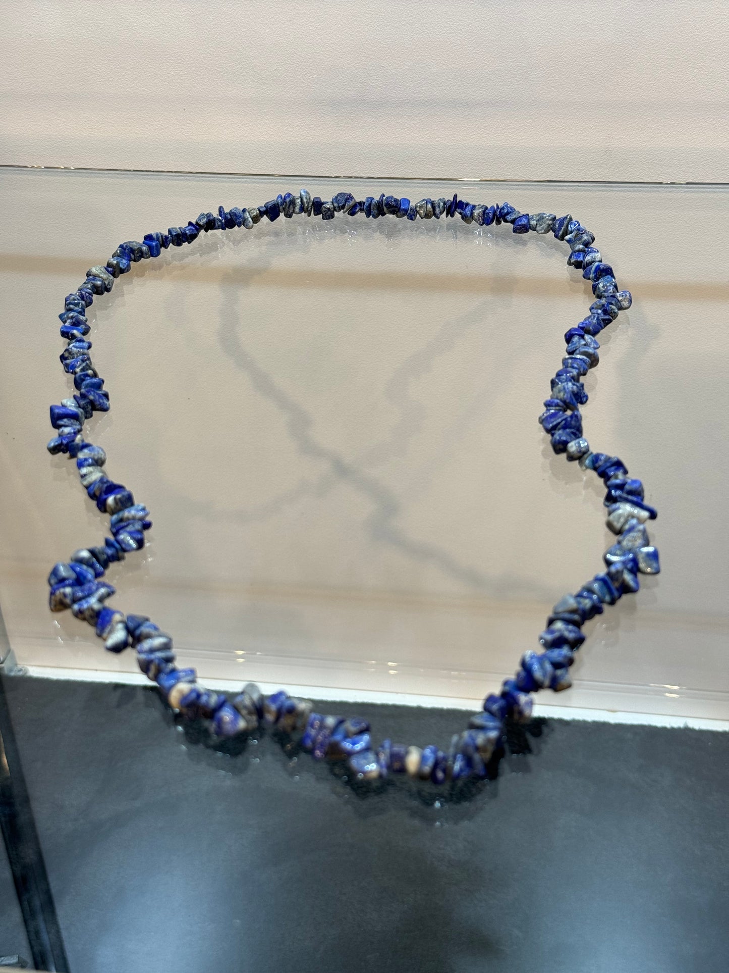 Lapis Lazuli Chip Beaded Long Necklace