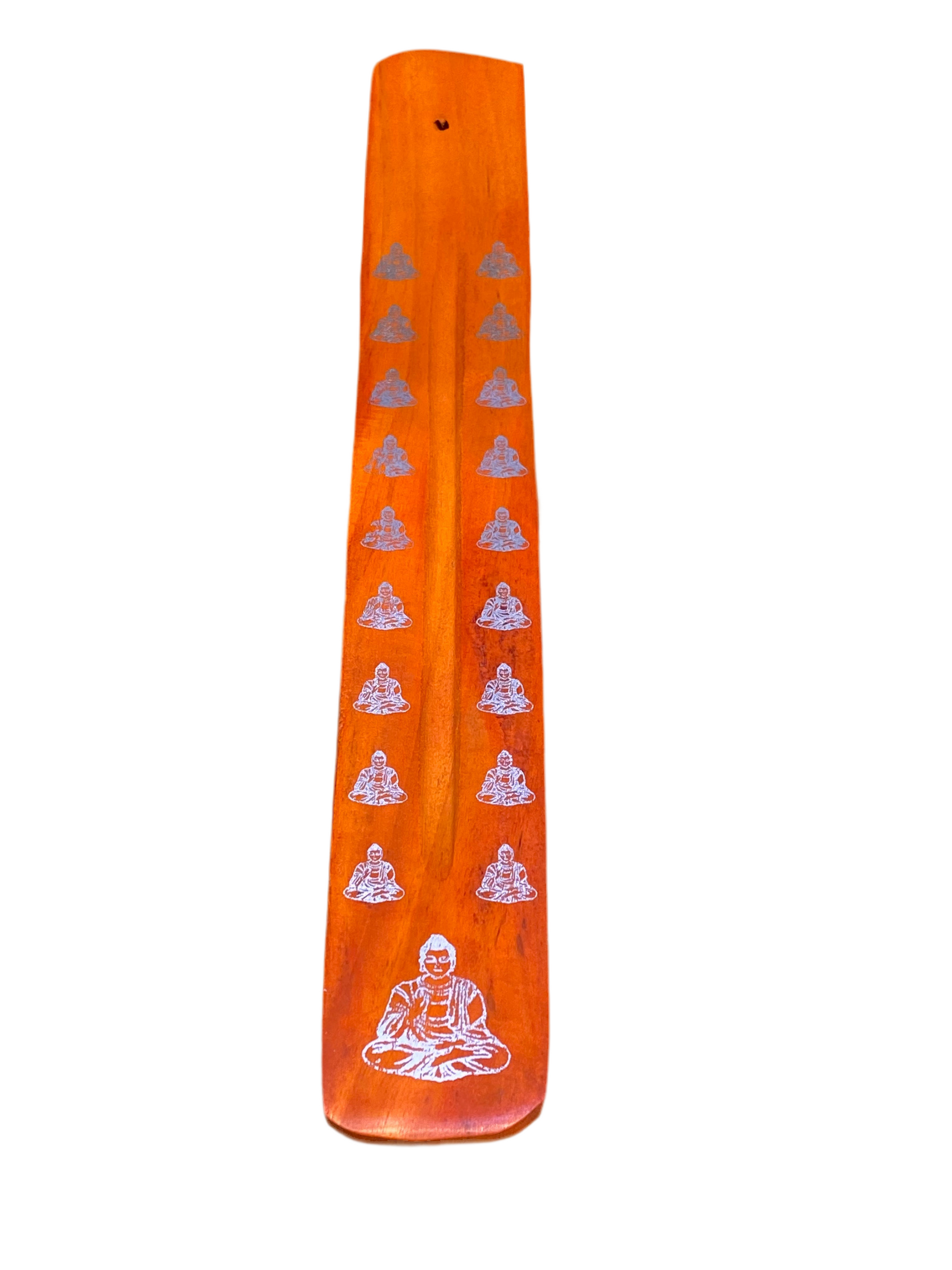 Wooden Incense Stick Holder Buddha Orange