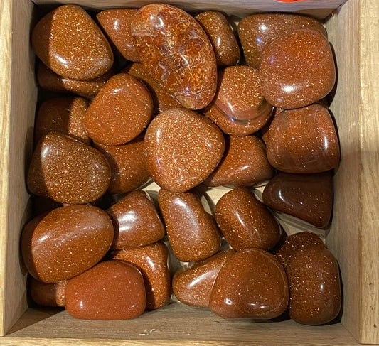 Goldstone Tumbled Stone Quartz for energy, ambition, and courage.