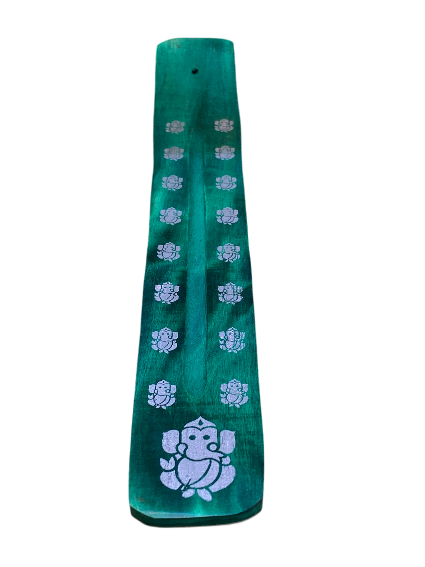 Wooden Incense Stick Holder Ganesha Green