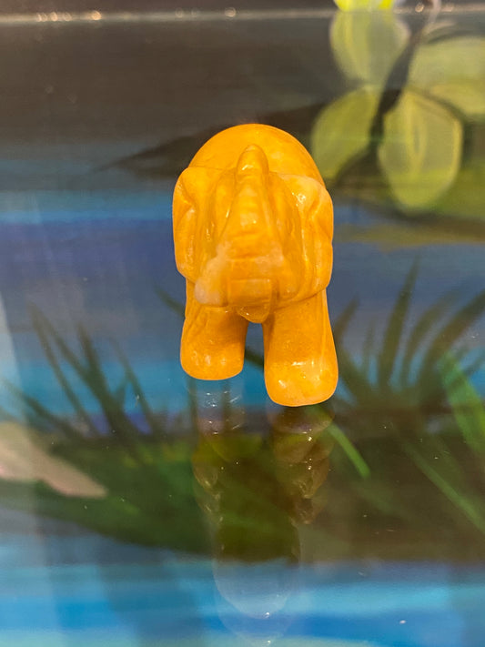 Yellow Jasper Polished Hand Carved Spirit Animal Elephant