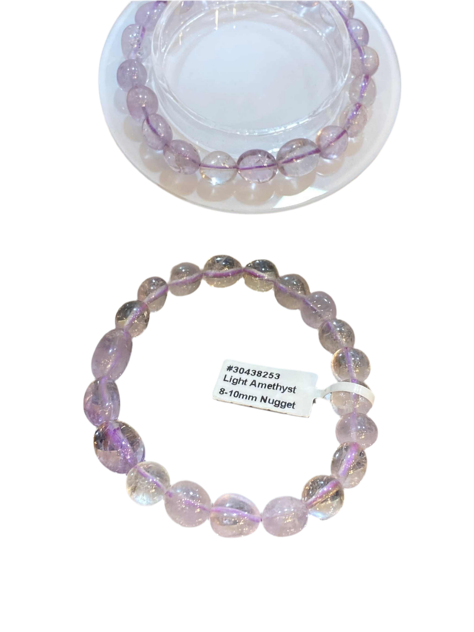 Amethyst Light Nugget Bracelet free-form bead stretch