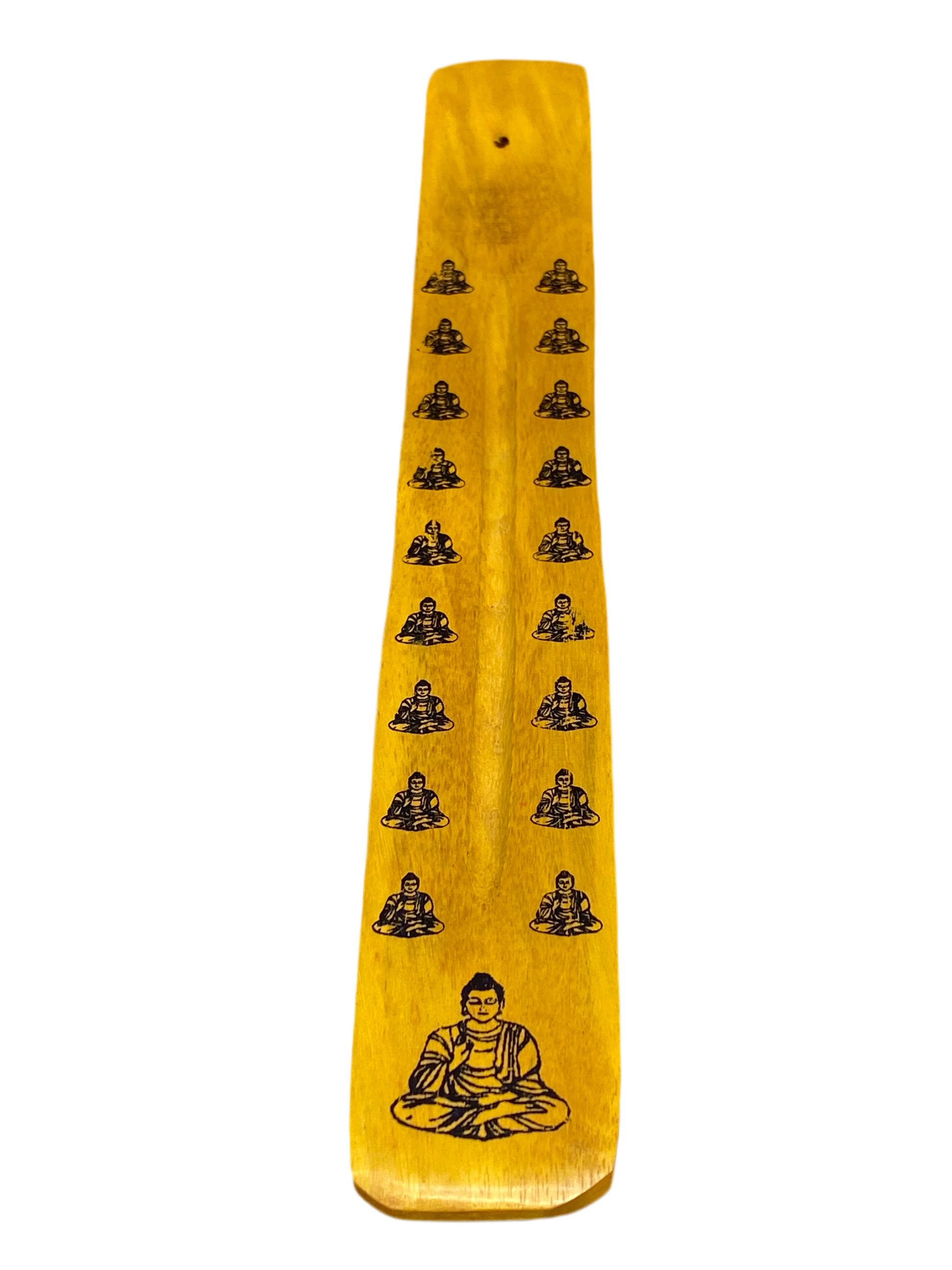 Wooden Incense Stick Holder Buddha Yellow