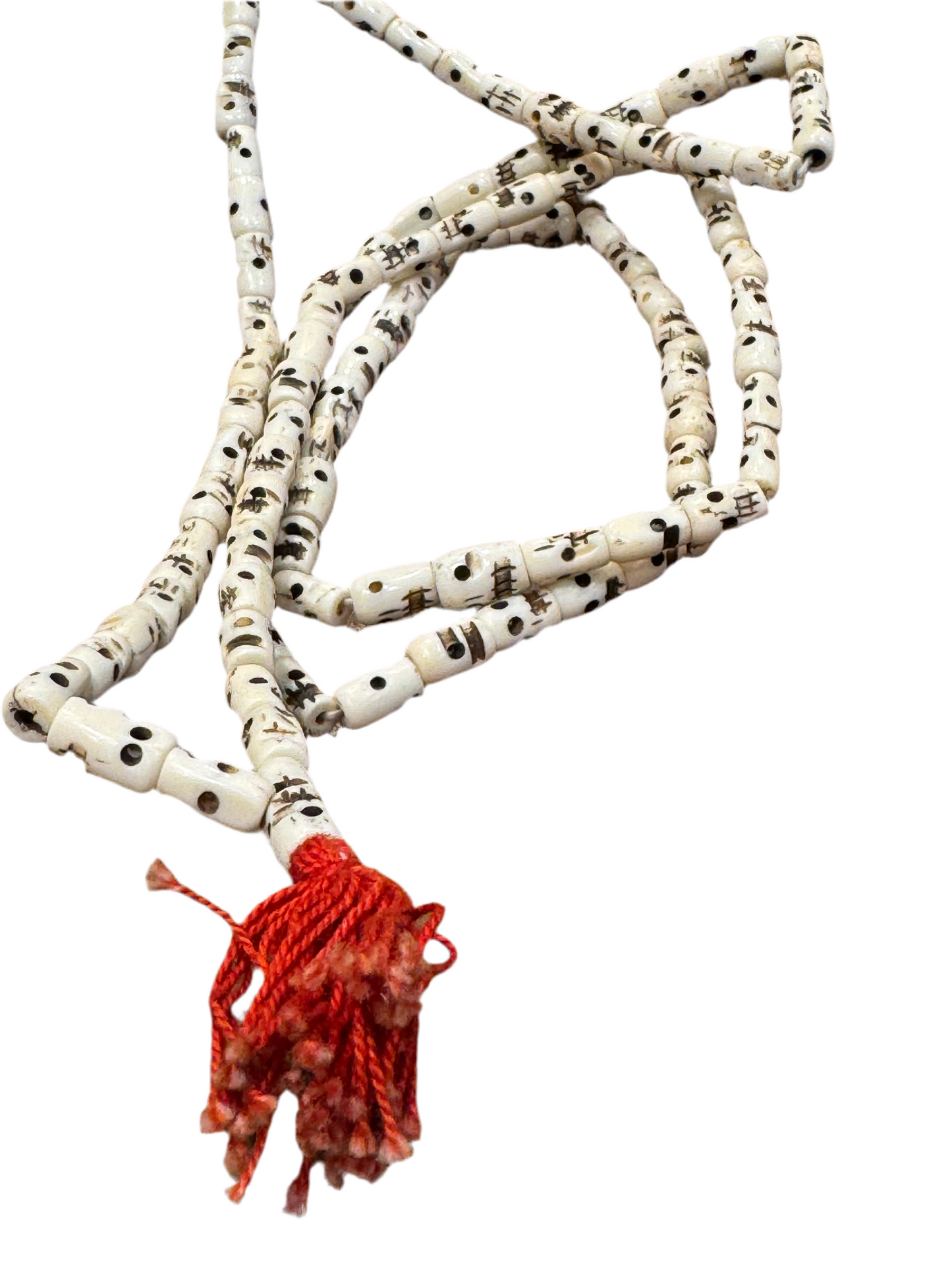 Handmade Bone Skull Mala Prayer Bead Necklace