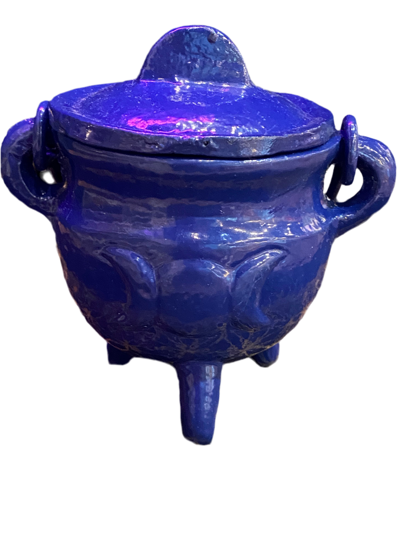 Blue Triple Moon Cast Iron Cauldron