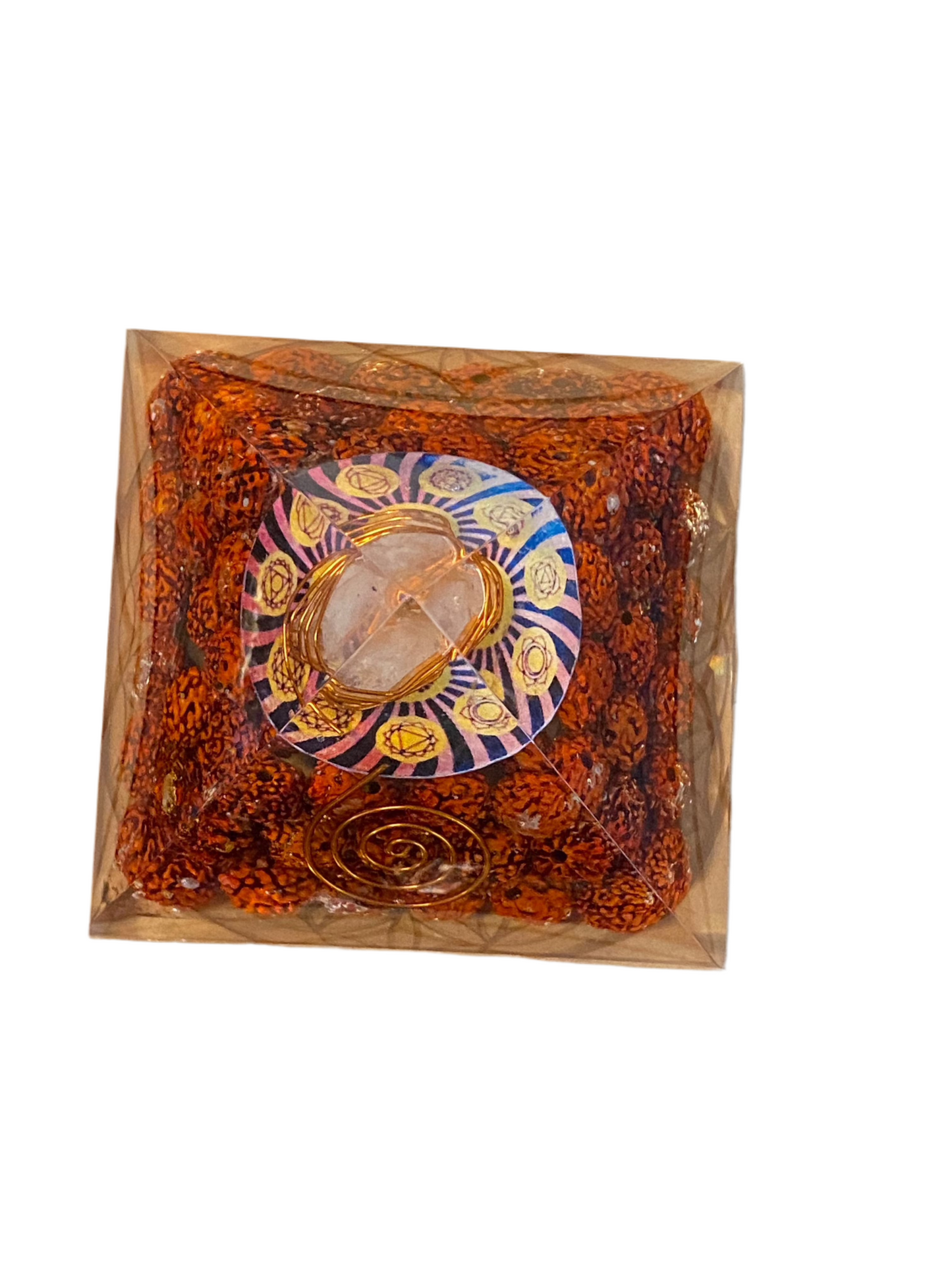 Rudraksha Seeds Orgonite Pyramid Om Talisman