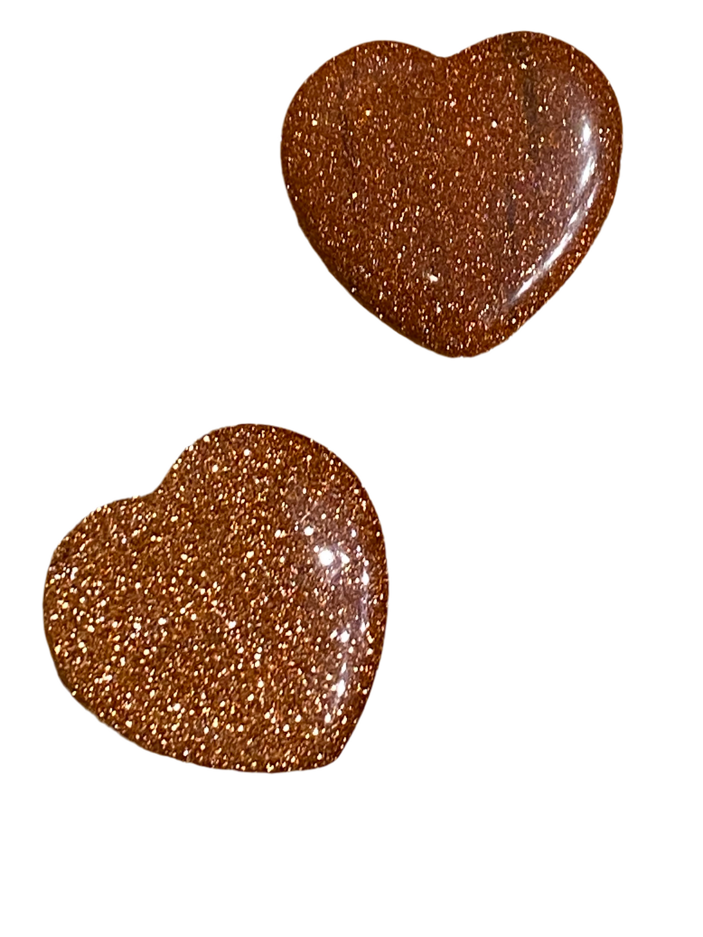 Red Goldstone Heart Flat Tumbled Hand Carved Polished 1 each