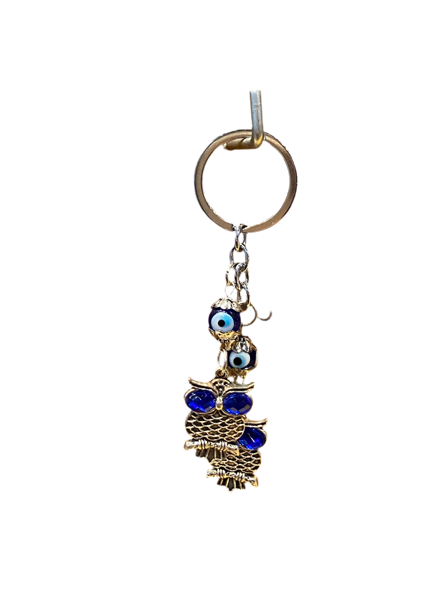 Evil Eye Double Owl Keychain