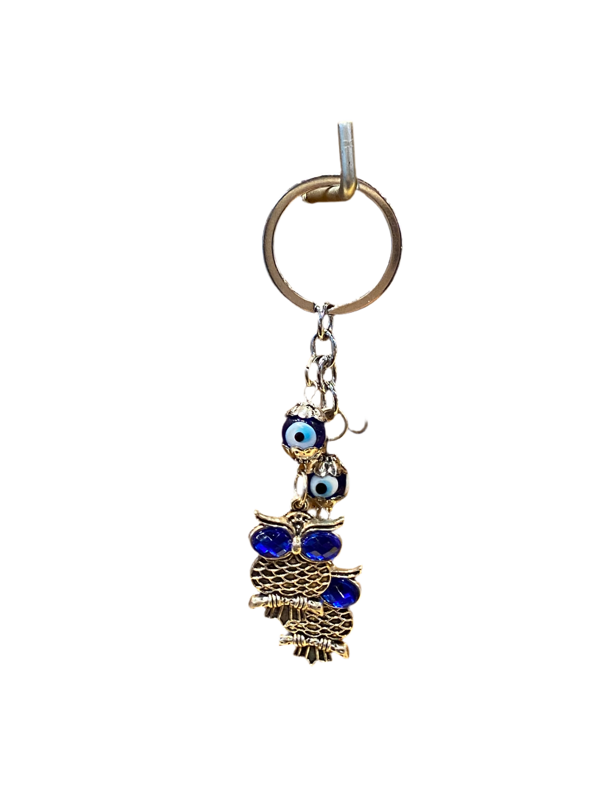 Evil Eye Double Owl Keychain