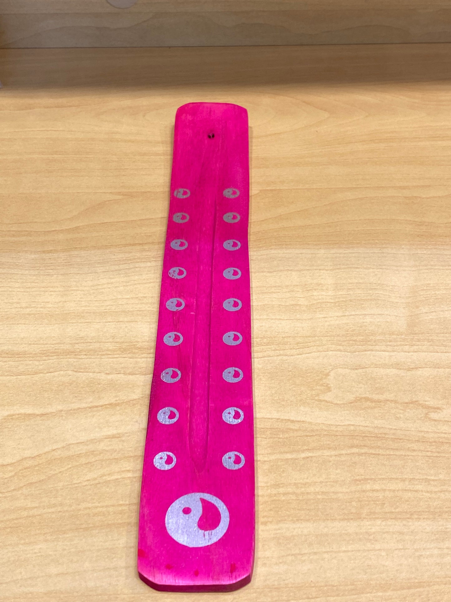 Wooden Incense Stick Holder Yin Yang (Fuchsia)