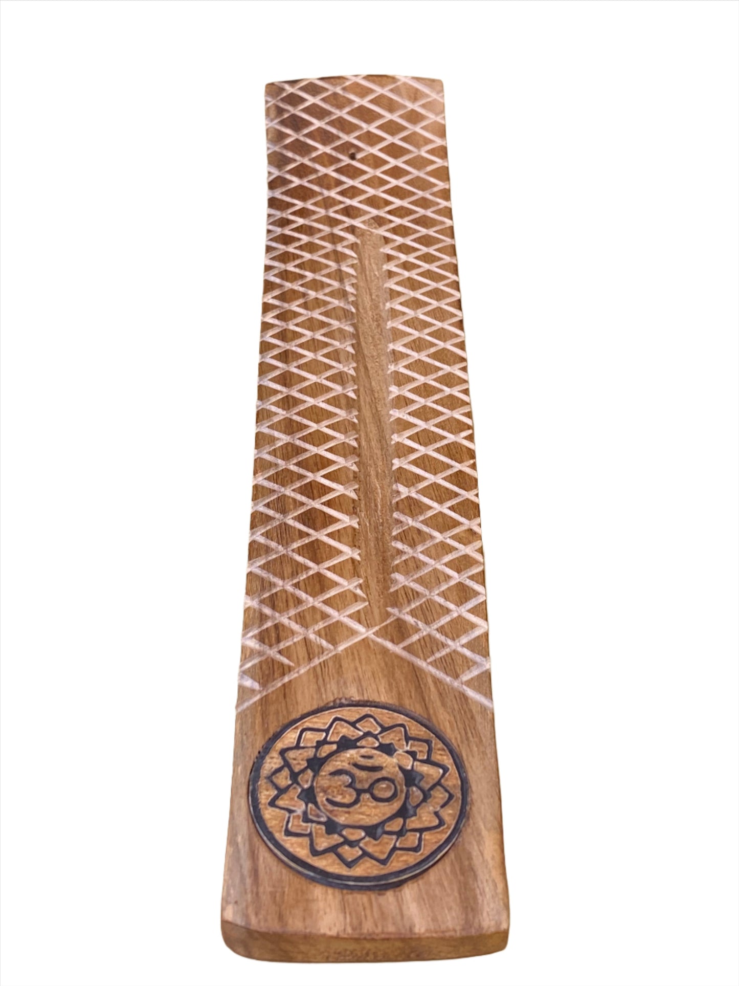 Om Lotus Flower Wood Ash Incense Burner