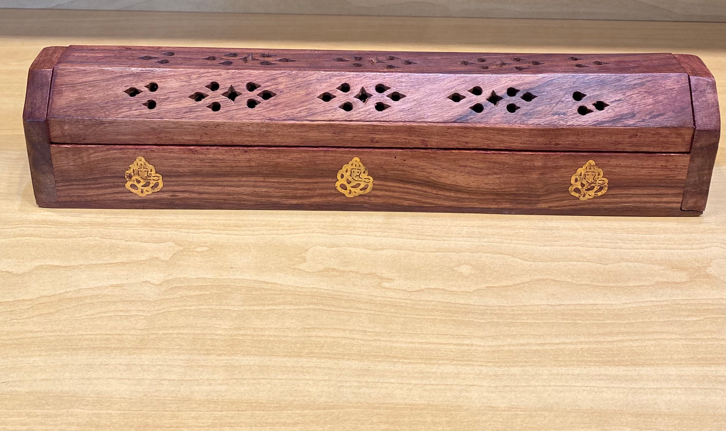Original Wooden Ganesh Coffin Cone and Incense Holder