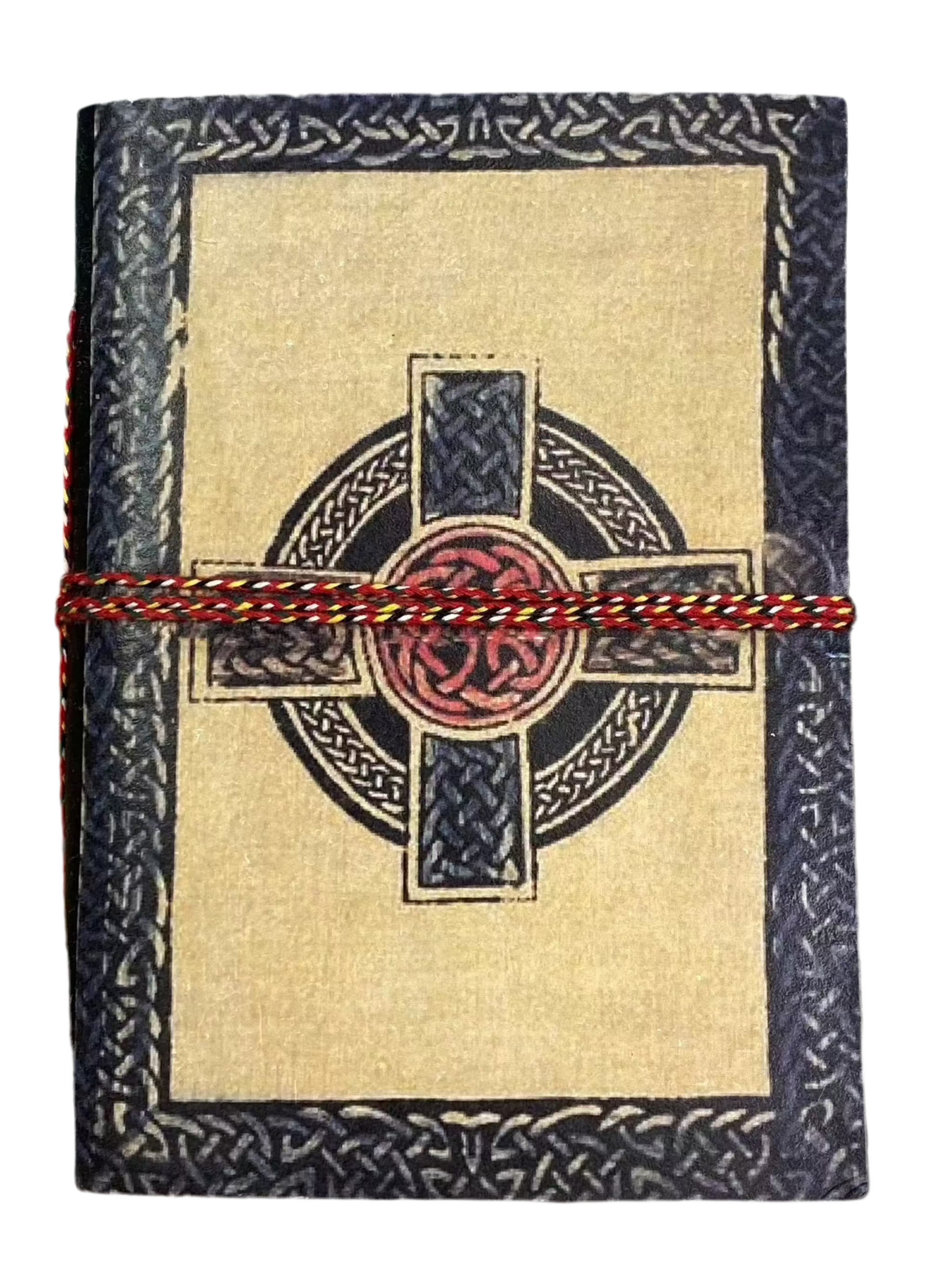 Celtic Cross Paper Journal with handcrafted cover design.