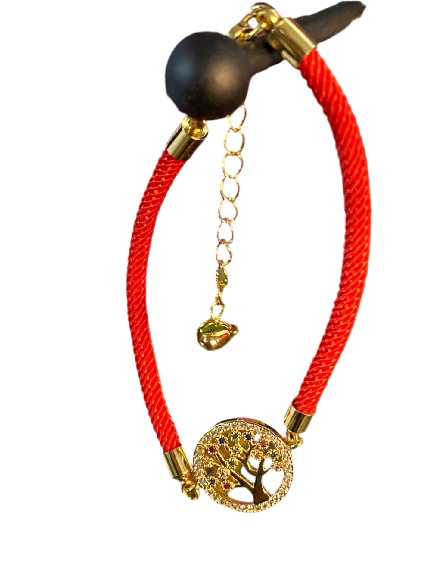Red Rope Colorful Tree of Life Bling Bracelet