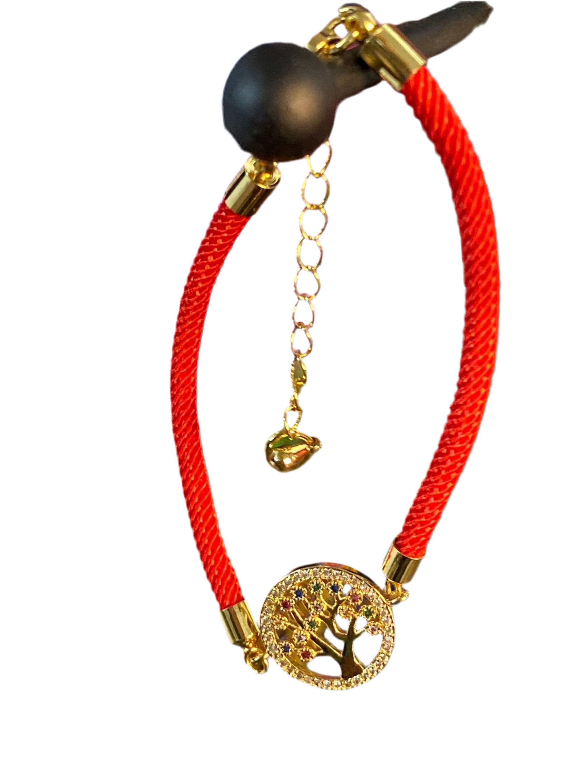 Red Rope Colorful Tree of Life Bling Bracelet