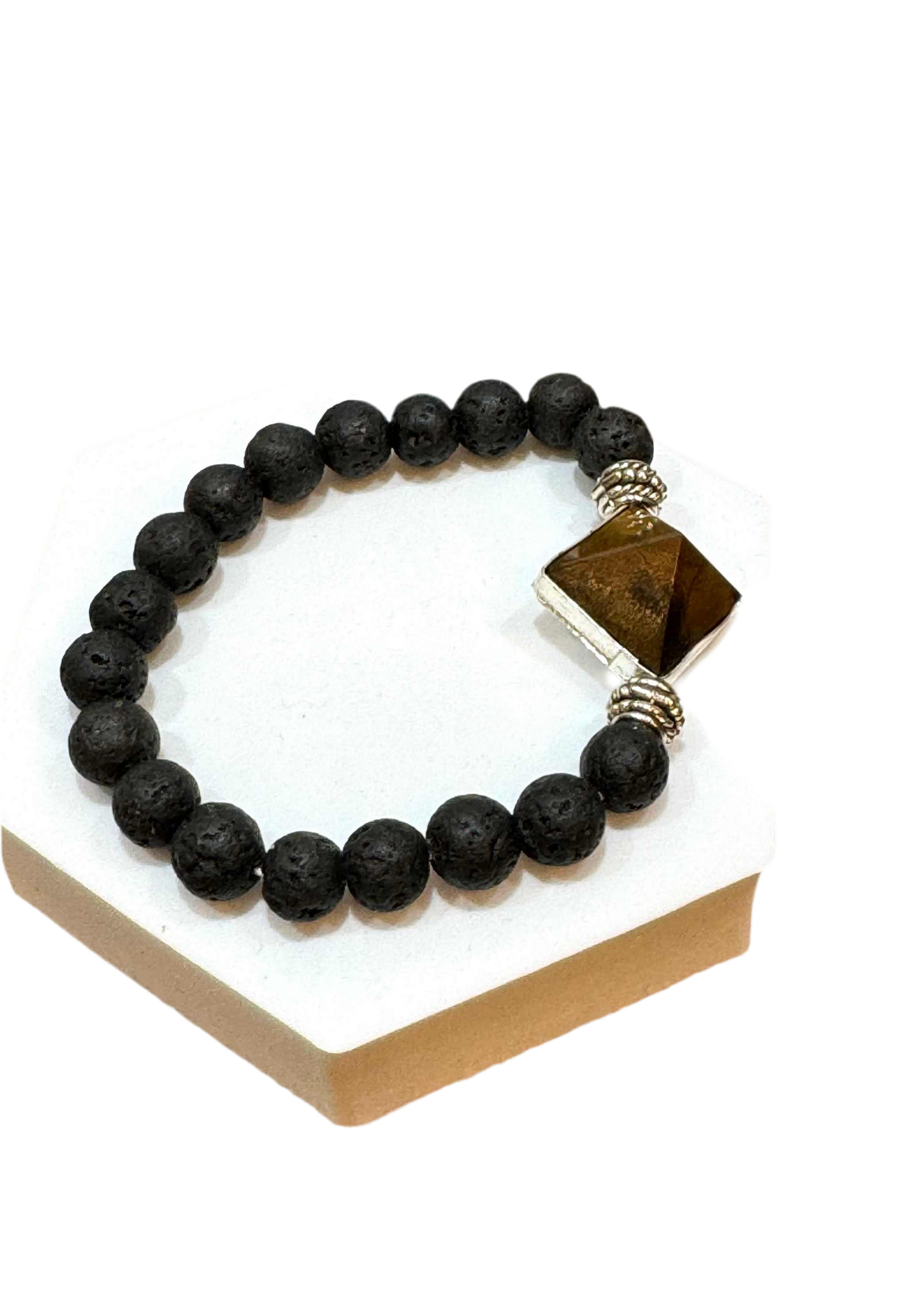Lava Rock Gemstone Bracelet