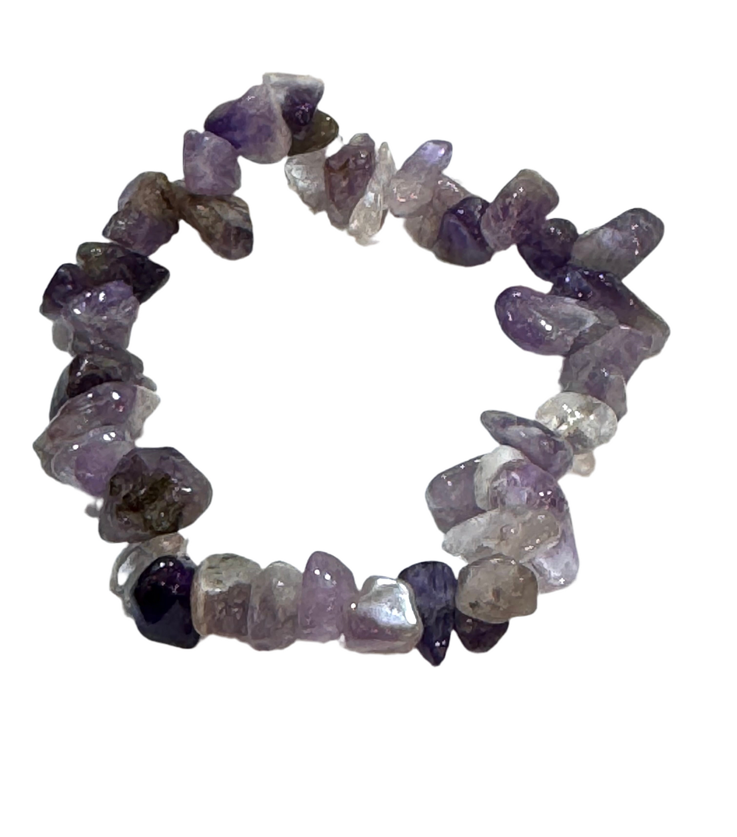 Amethyst Light and Dark Chips Gemstone Bracelet