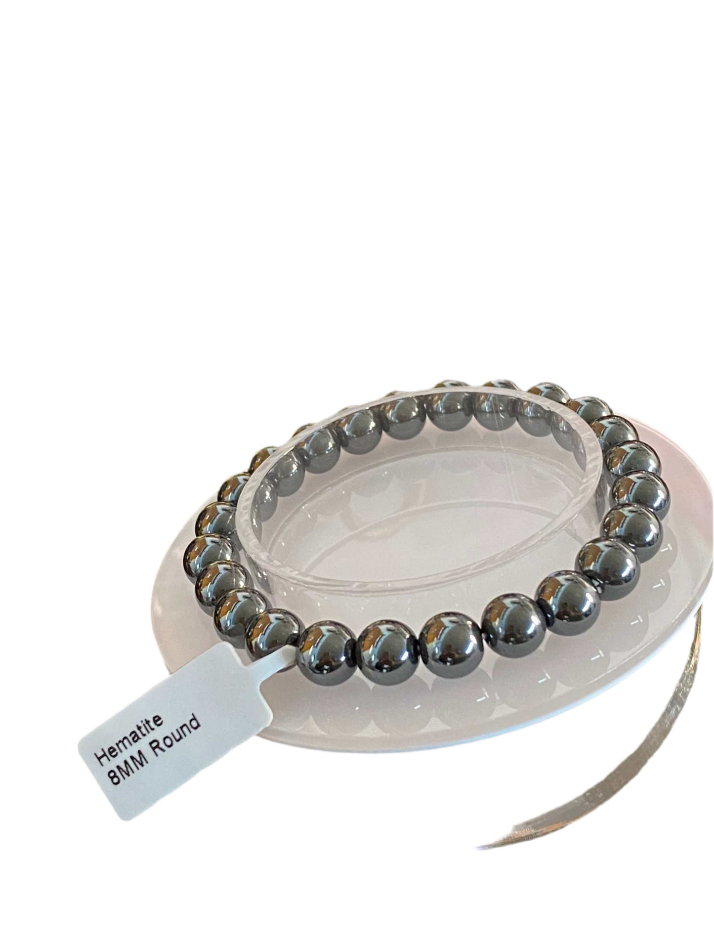 Hematite Round Beaded String Bracelet 8mm