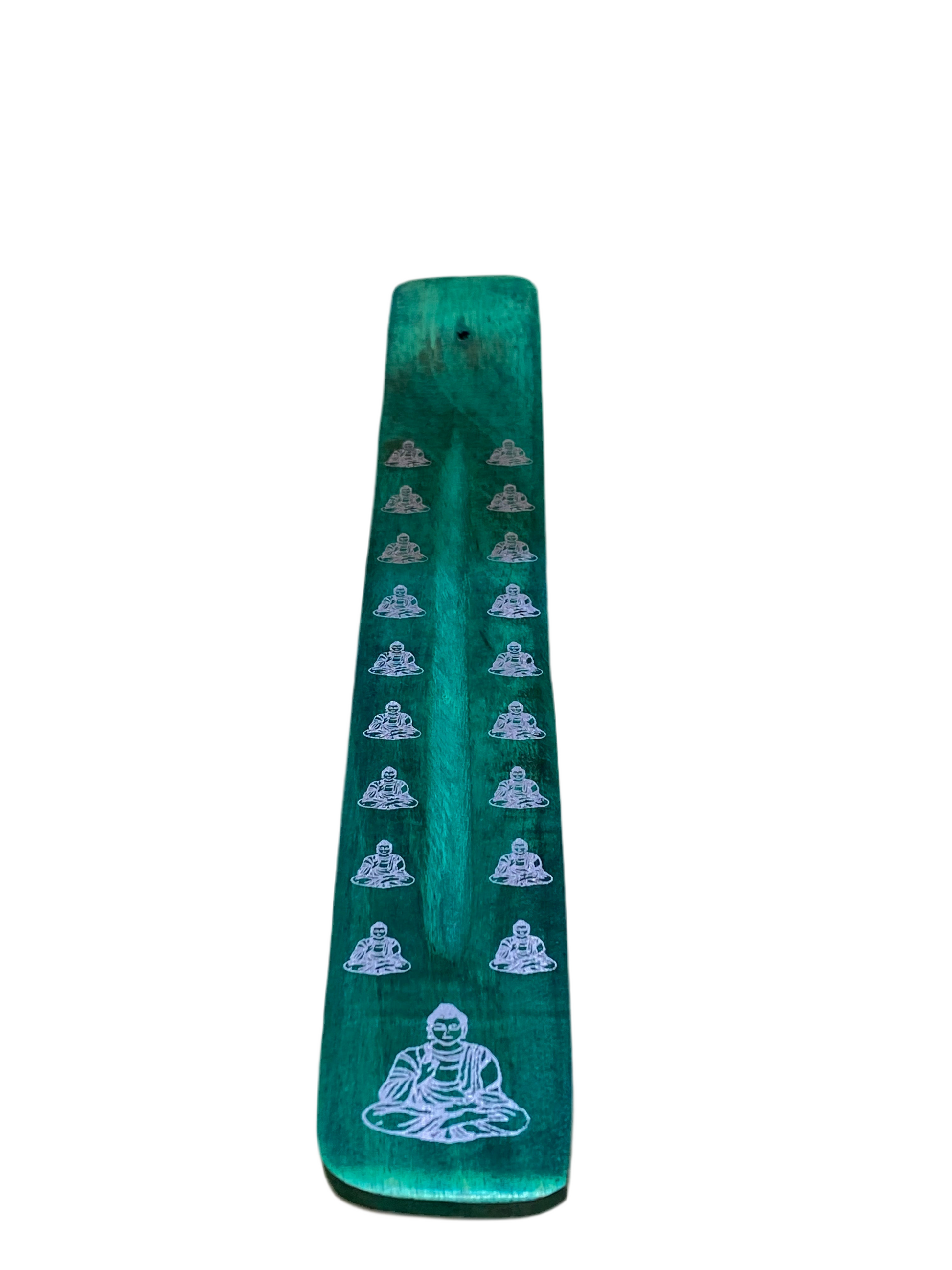 Wooden Incense Stick Holder Buddha Green