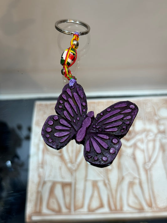 Purple Butterfly Animal Durepox Resin Figurine Keychain