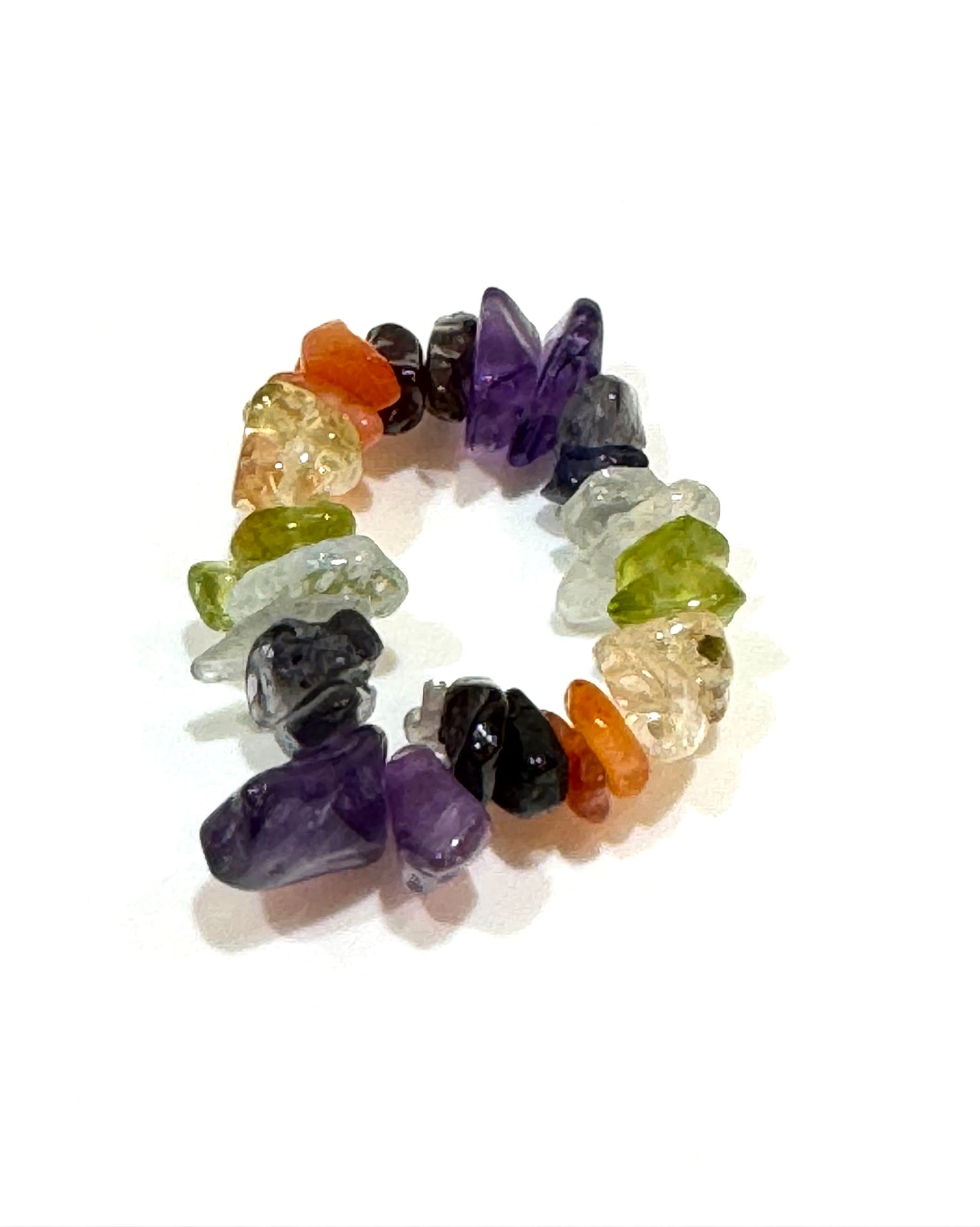 Chakra Gemstone Chips Stretch Ring