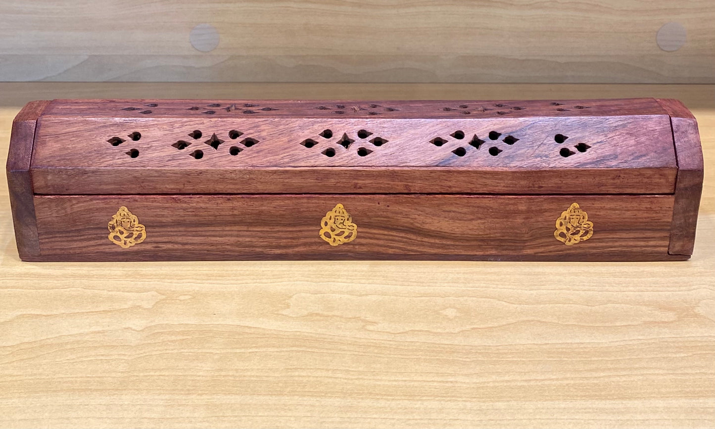 Original Wooden Ganesh Coffin Cone and Incense Holder